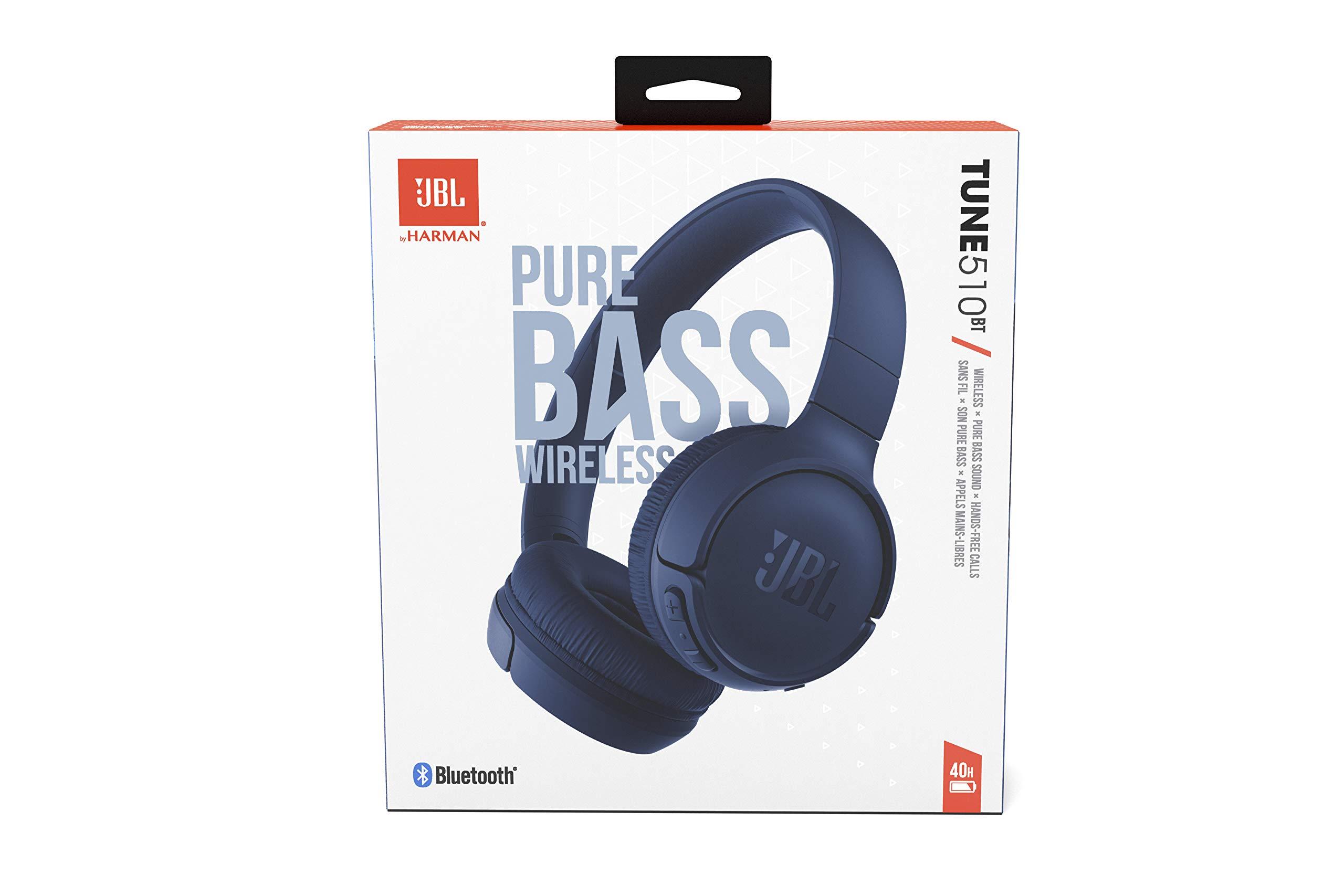 JBL Tune 510BT - Bluetooth headphones with up to 40 hours battery, microphone for call, foldable and comfortable, Android and iOs compatible (Blue) - Image 9
