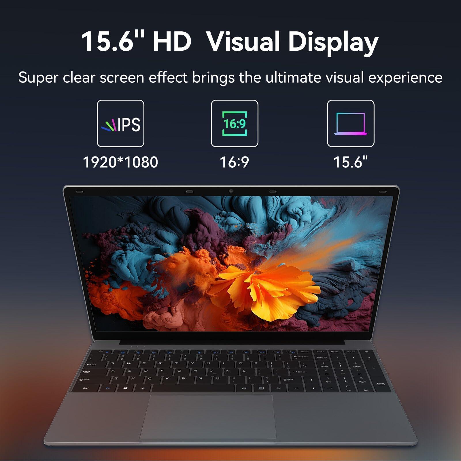 Laptop Computer 15.6'' HD Display, Intel UHD Graphics, Intel Celeron N5095 4-Core Processor, 12GB RAM, 512GB SSD up to Expandable 1TB, WiFi, 180°Open Angle, Windows 11 Laptop, Gray - Image 5