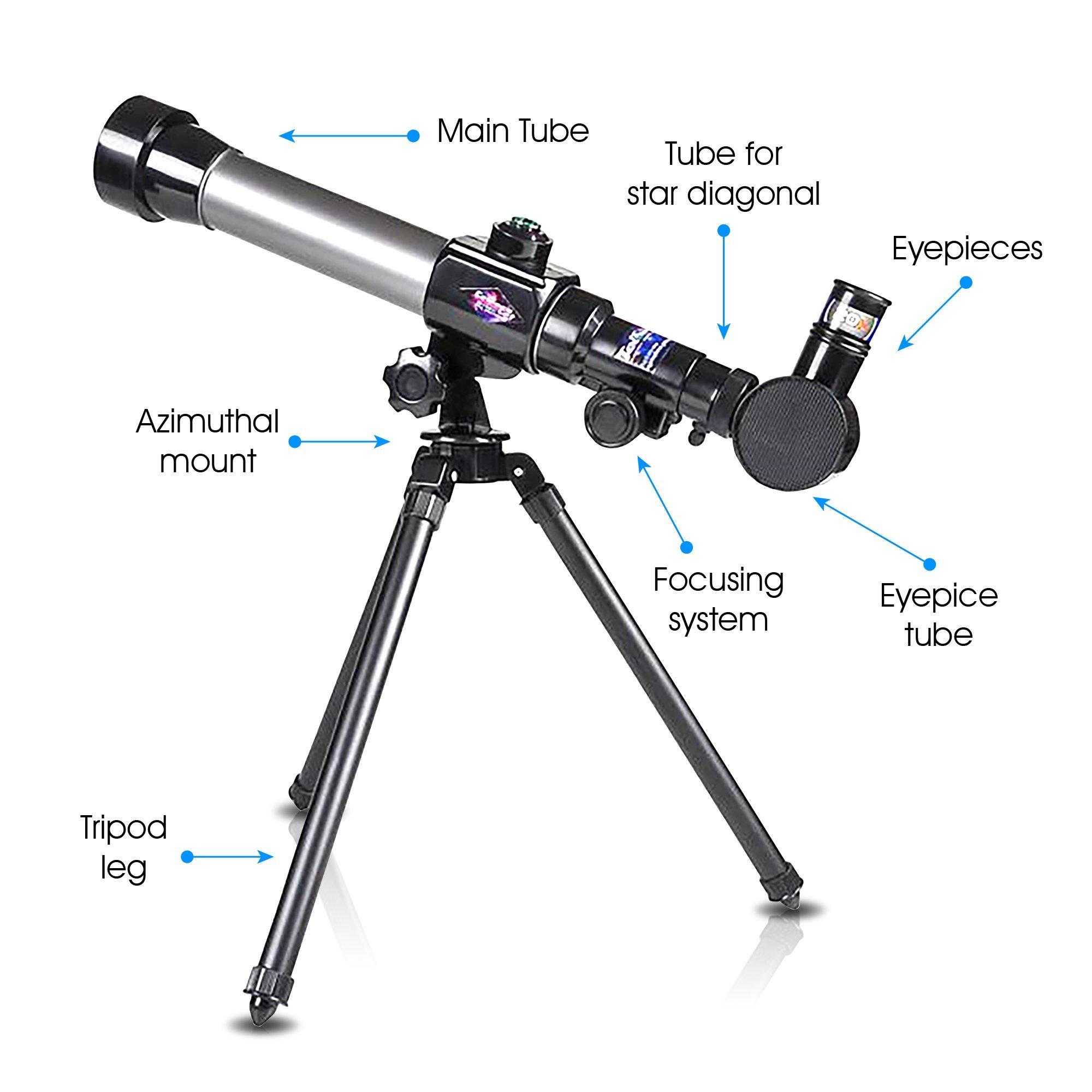 ArtCreativity Telescope for Starters - Includes Tripod Stand and 20x, 30x, 40x Eyepieces - Expensive Birthday Gifts for Kids Ages 3+ - Image 6