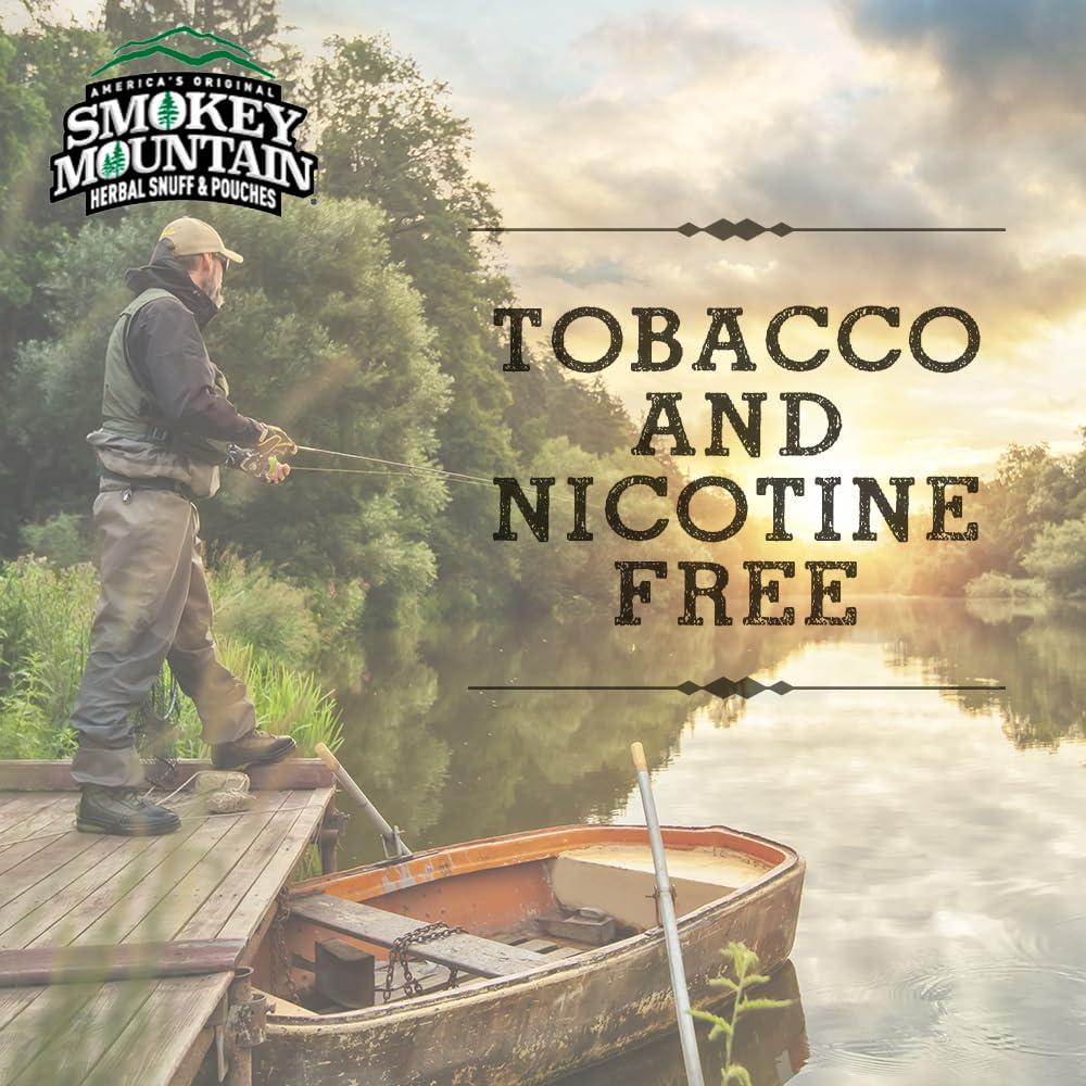 Smokey Mountain Caffeinated Pouches - Spearmint - Tobacco Free and Nicotine Free - 5 Can Box - 15 Pouches Per Can - Image 4