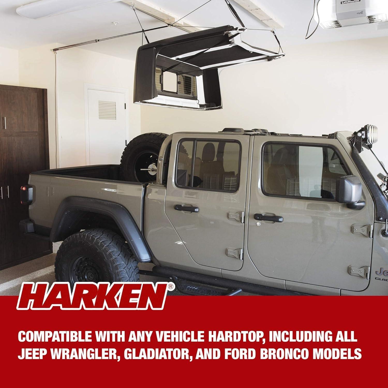 HARKEN - Truck Cap Overhead Garage Storage Hoist, Self-Leveling, Safe Anti-Drop System, Easy One-Person Operation, Smart Garage Organization - Image 3
