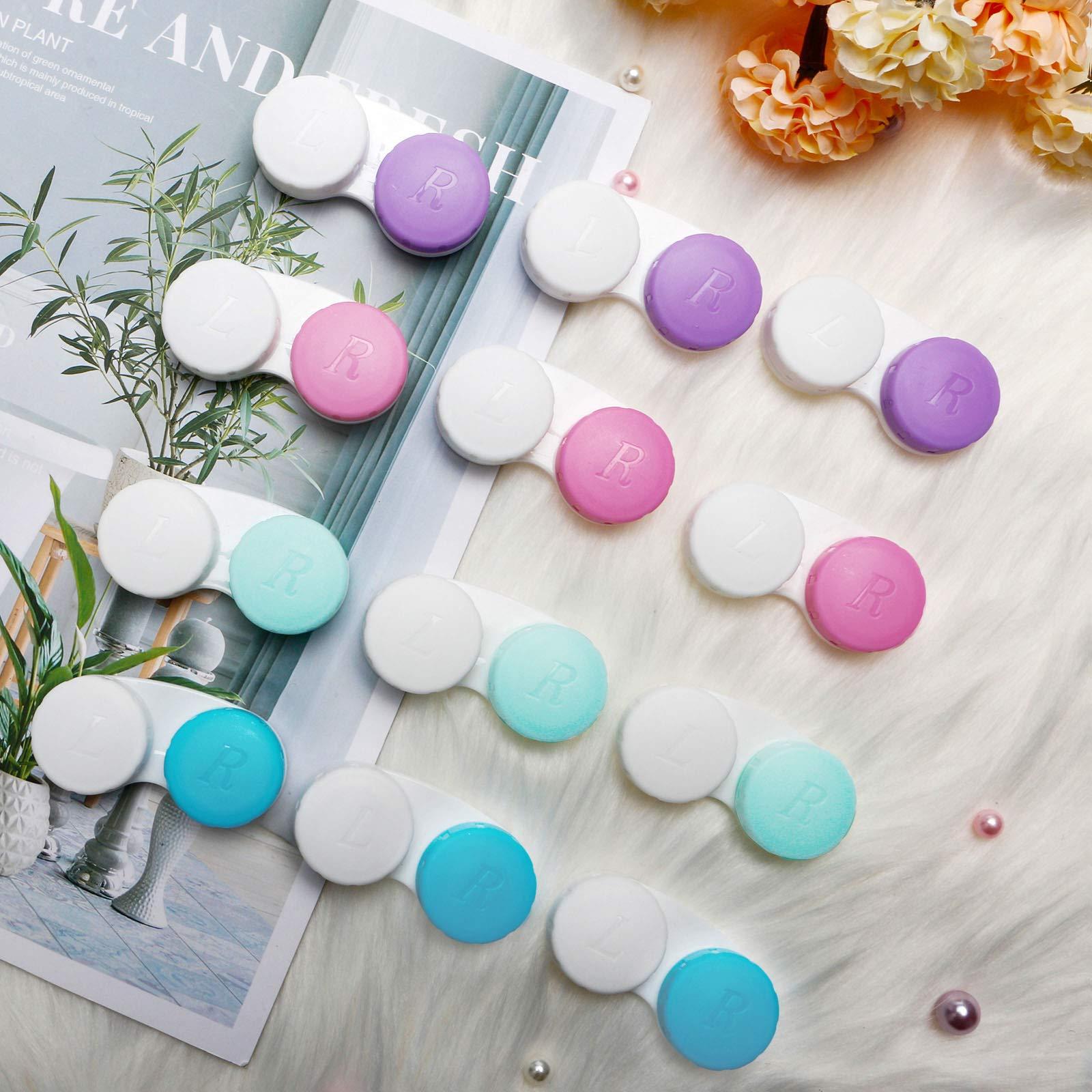 QVVQ 12PCS Contact Lens Case, Colorful Contact Lens Box Left/Right Eyes Holder Container, Outdoor Mini Contact Lens Soak Storage Kit for Travel&Home. - Image 7