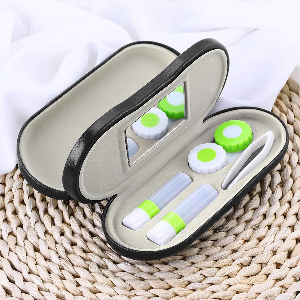 SteelFever 2 in 1 Double Sided Portable Glasses Case Travel Contact Lens Case (Black) - Image 2