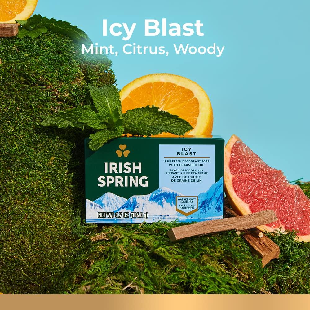 Irish Spring Icy Blast Bar Soap for Men, Mens Soap, Smell Fresh and Clean 12 Hours, Men Bars Washing Hands Body, Mild Skin, Recyclable Carton, 24 Pack, 3.7 Oz - Image 10