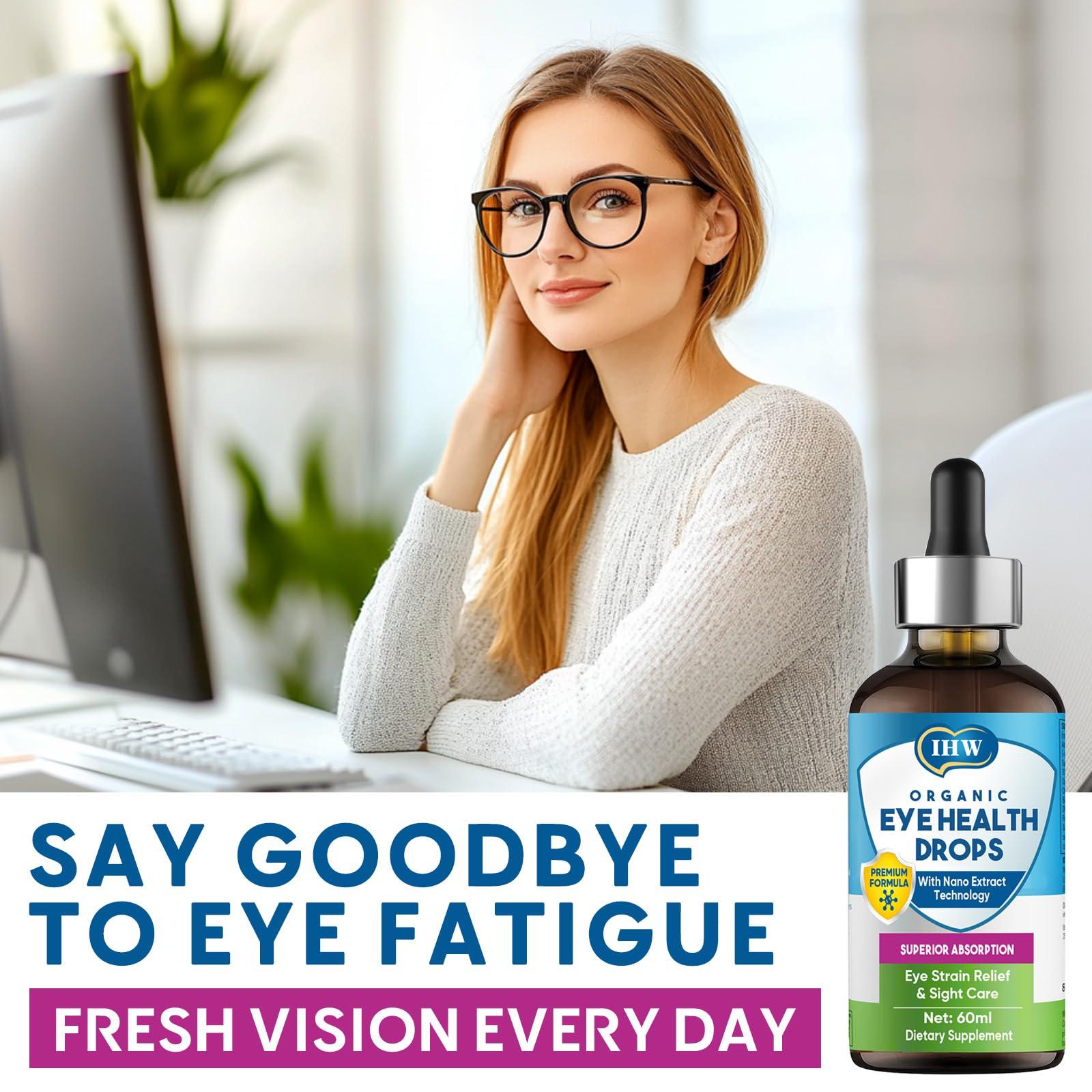 IHW 60ml Eyebright Herb Drops for Eye Health, Eye Fatigue & Dry Eye Support Herbal Supplements W/Euphrasia officinalis Bilberry Goji Leaves Blueberry Extract, Organic Eye Drops for Sight Care - Image 3