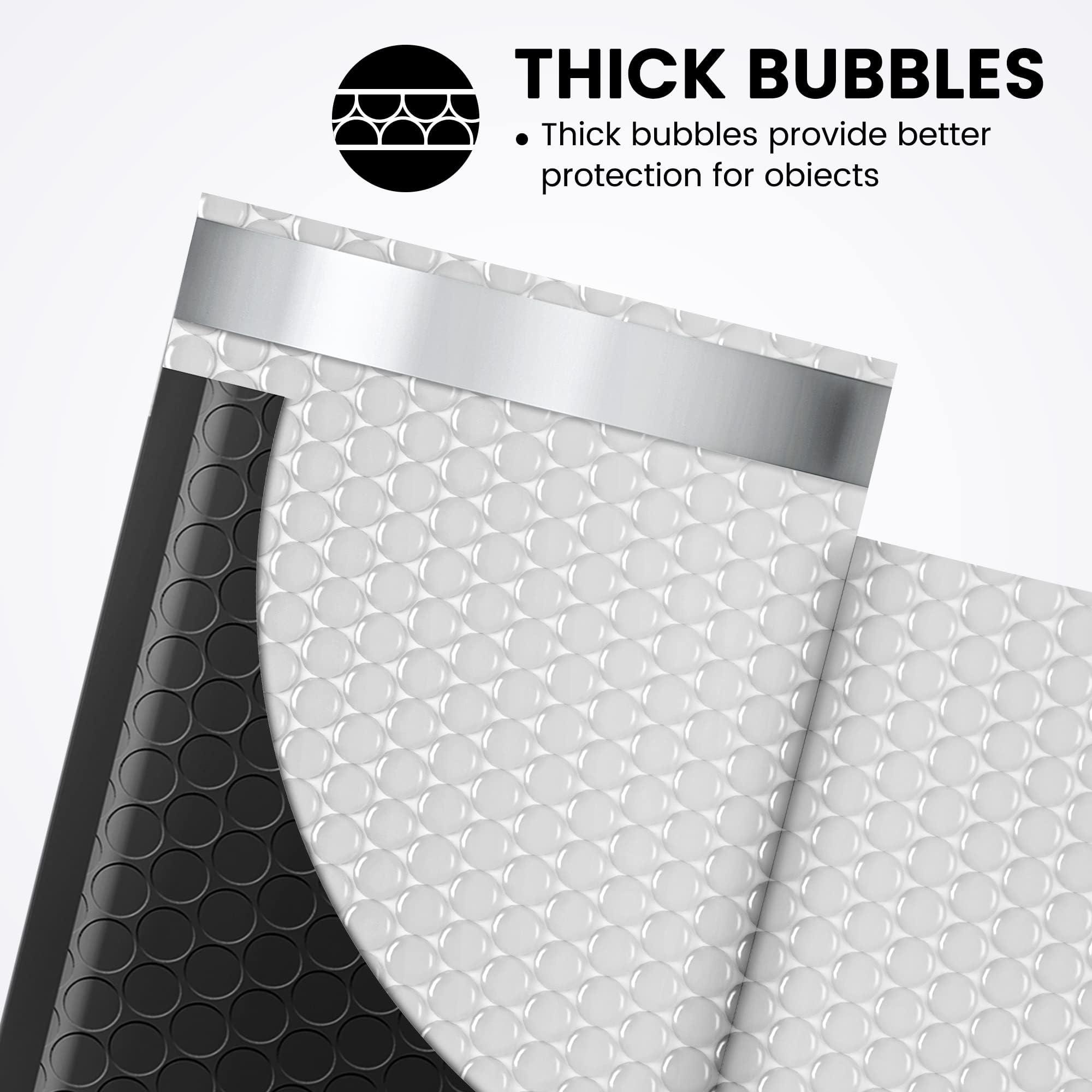 Fuxury 4x8 Bubble Mailer 260 Pack Black Padded Envelopes for Mailing, Small Bubble Mailers Usable Size 4x7" Padded Envelopes Self-SealPadded Mailers for Small Business Shipping Bulk#000 - Image 4