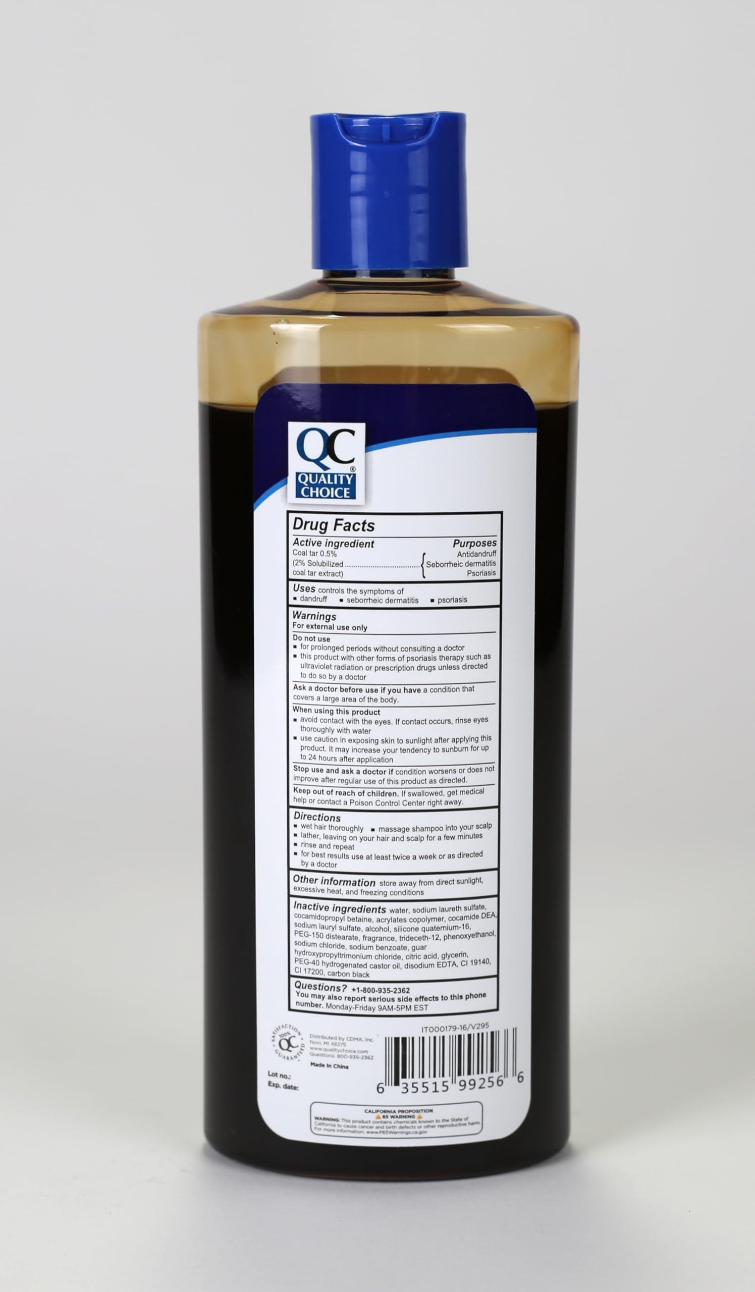 Quality Choice Therapeutic T+Plus Original Strength Coal Tar Gel Dandruff Shampoo 16 Fluid Ounce - Image 2