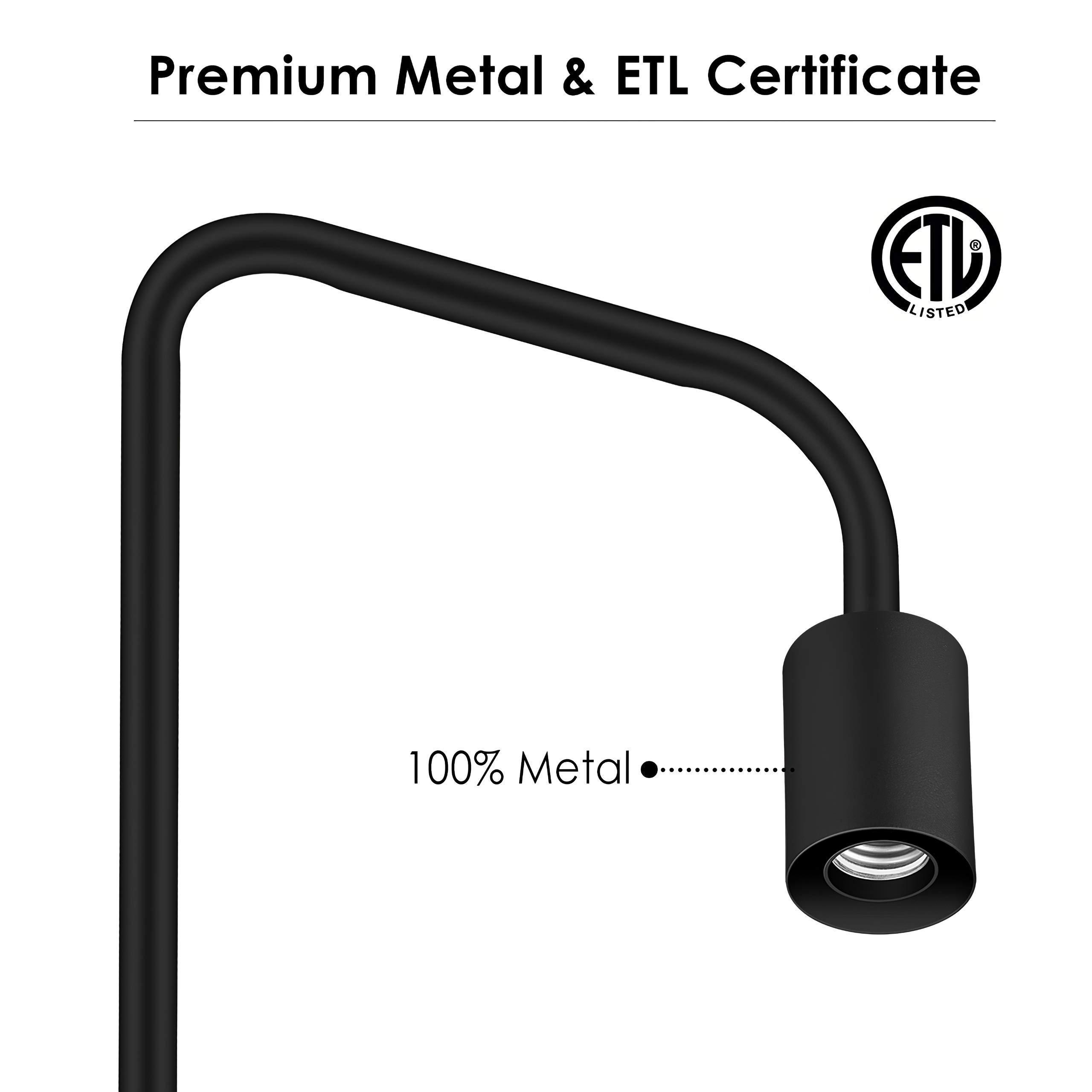 BoostArea Floor Lamp, Industrial Floor Lamp, 63 Inch Standing Lamp, E26 Socket, On/Off Footswitch, Whole Metal, ETL Listed, Modern Small Lamp for Bedroom, Living Room, Minimalist, Vintage, Mid Century - Image 7