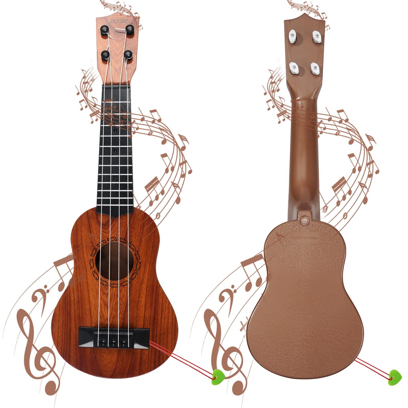 Raimy 17in Kids Ukulele Guitar - 4 Strings Mini Guitar Children Musical Instruments Educational Toys with Picks for Toddler Kids Boys Girls Beginner (Mahogany) - Image 8