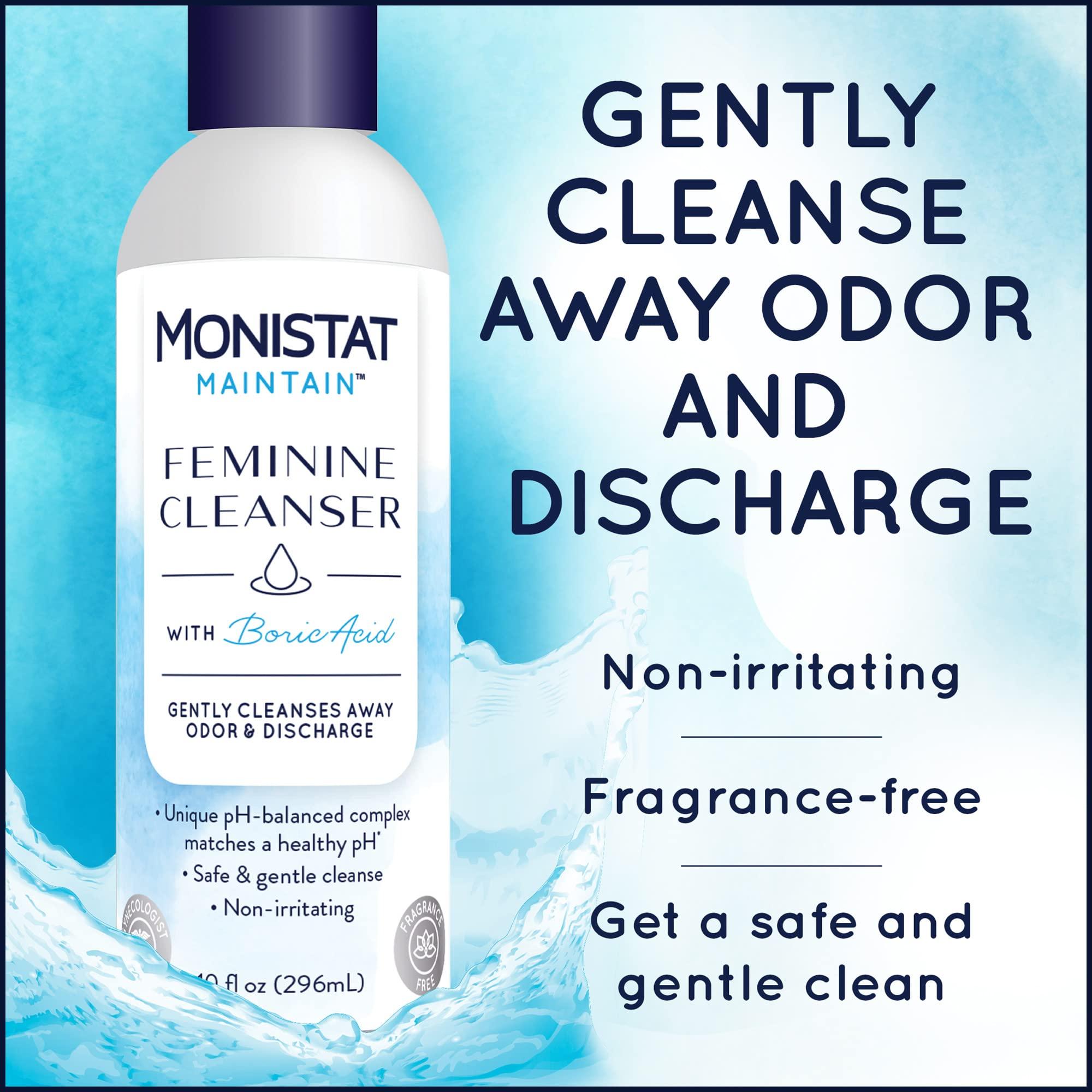 Monistat Feminine Cleanser with Boric Acid, 10 Fl Oz and Vagisil Medicated Feminine Wipes, Maximum Strength, 12 Wipes - Image 3