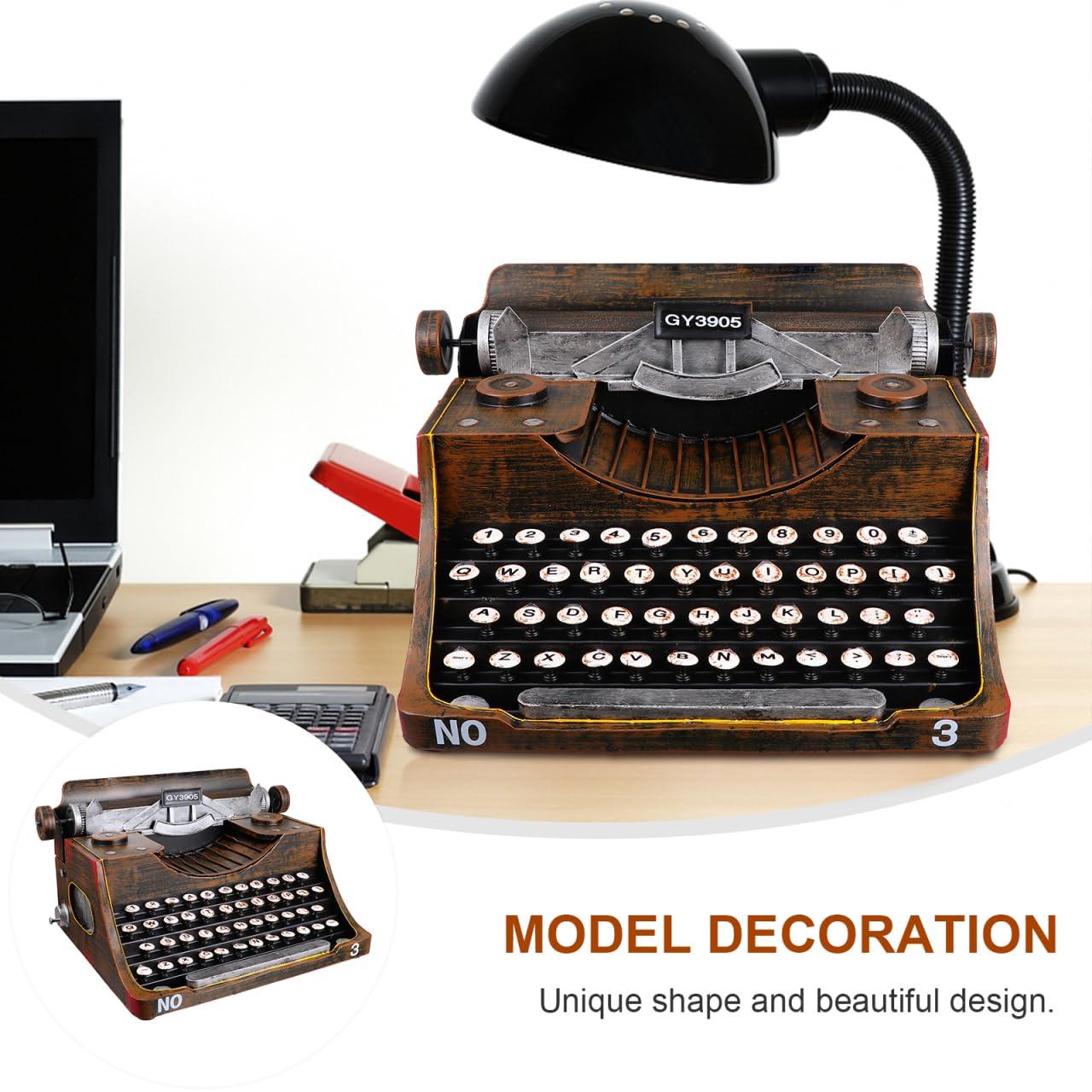 FOMIYES Classic Manual Typewriter Model Vintage Typewriter Figurine Iron Art Typewriter Ornament European Style Statue for Cafe Bar Home Wine Cabinet Decor Photo Prop Black - Image 5