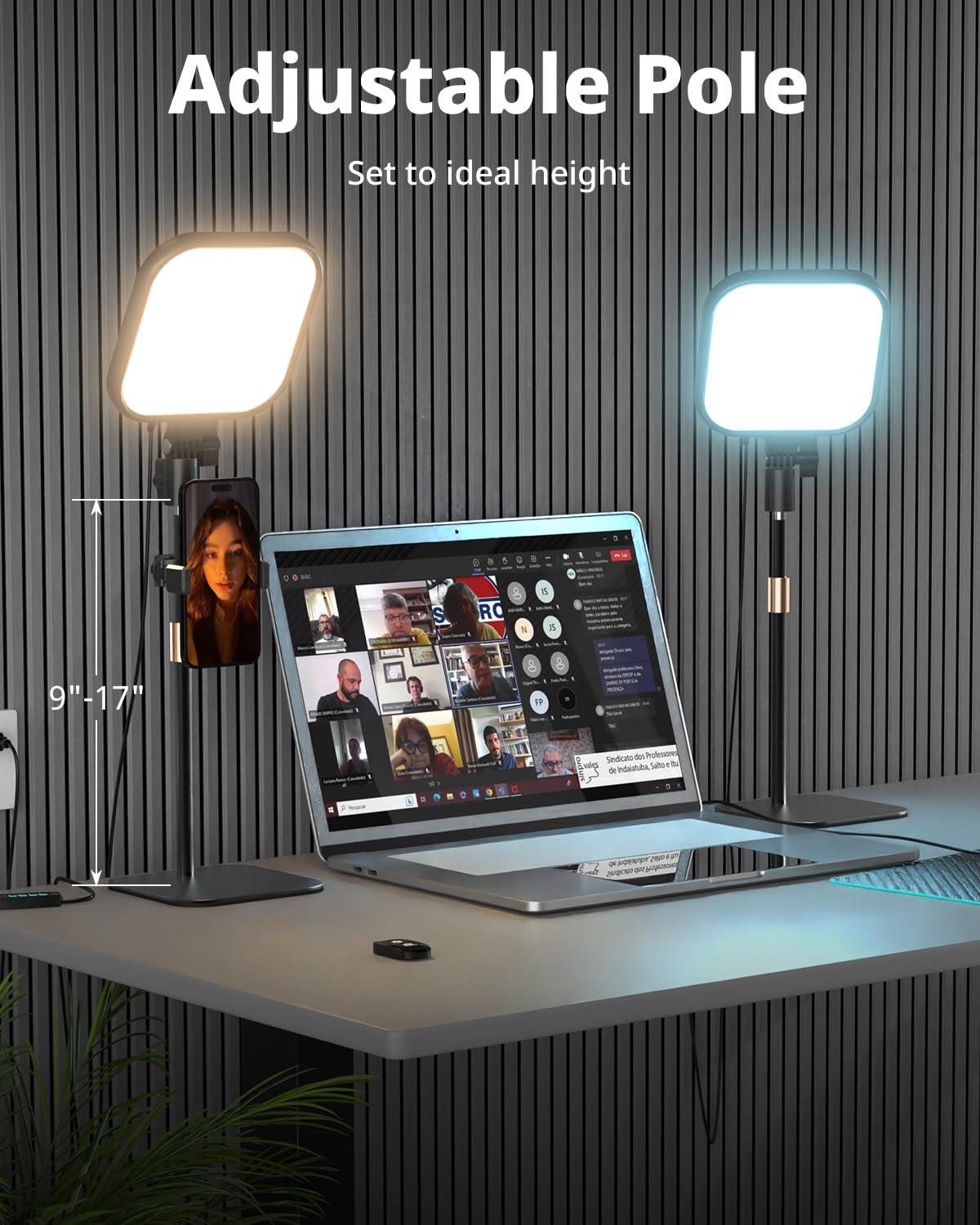 UBeesize Zoom Lighting for Computer, Video Conference Lighting for Video Calls, Desk Light with Stand and Phone Holder for Webcam, Home Office, Podcast, Online Meetings, Live Streaming - Image 5