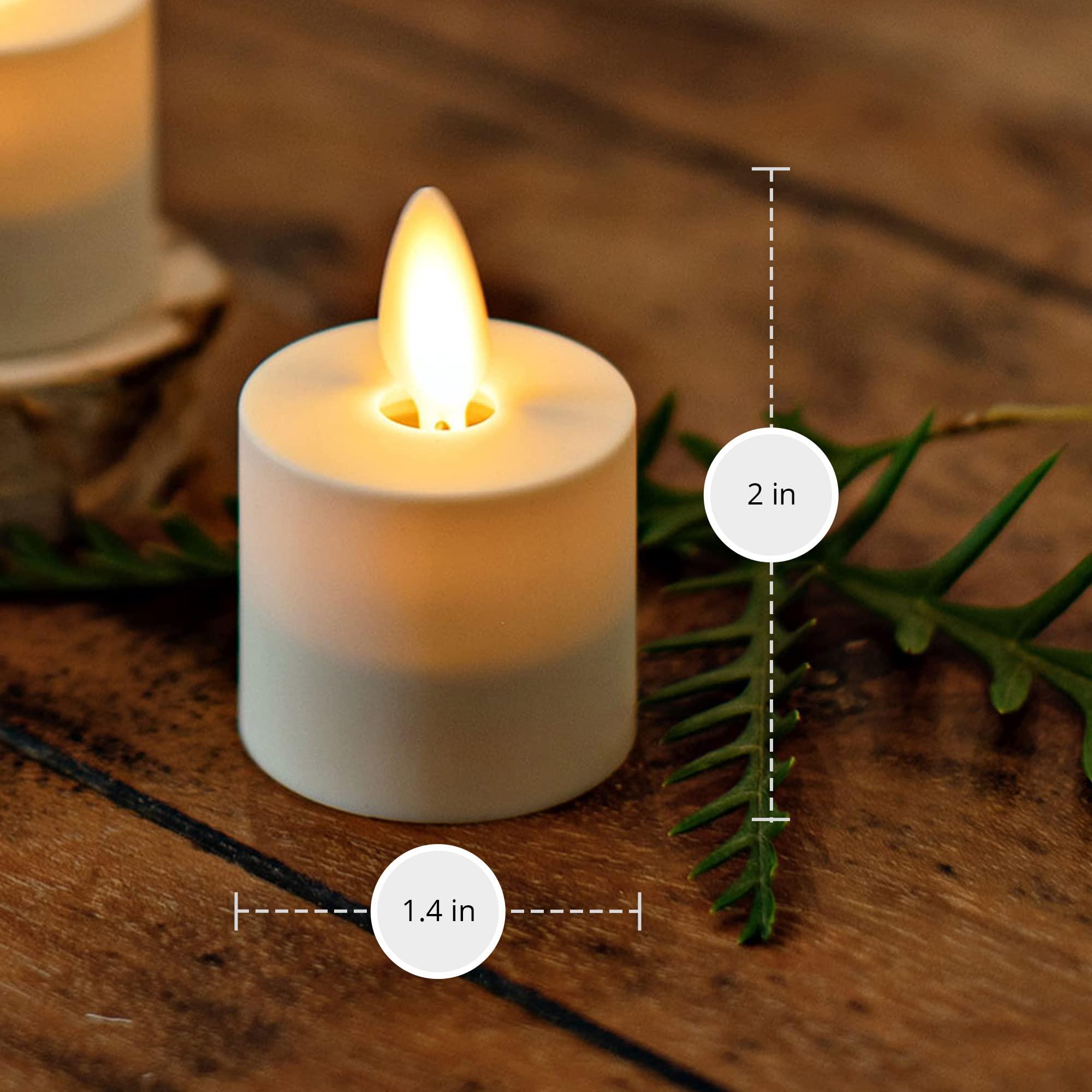 Luminara Flickering Flameless Pearl Ivory Tealights - Warm LED Light Flame Votives - Battery Operated Decor for Dining Room Table Centerpieces, Fireplace Mantel, Dinner Party, Reception - Set of 4 - Image 6