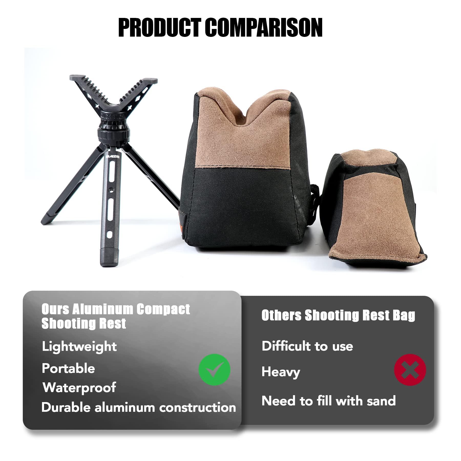 BZTAC Portable Rifle & Pistol Shooting Rest - All Aluminum Compact Mini Rapid Pocket Shooting Stick Stand with 360 Rotation V Yoke Holder - Image 5