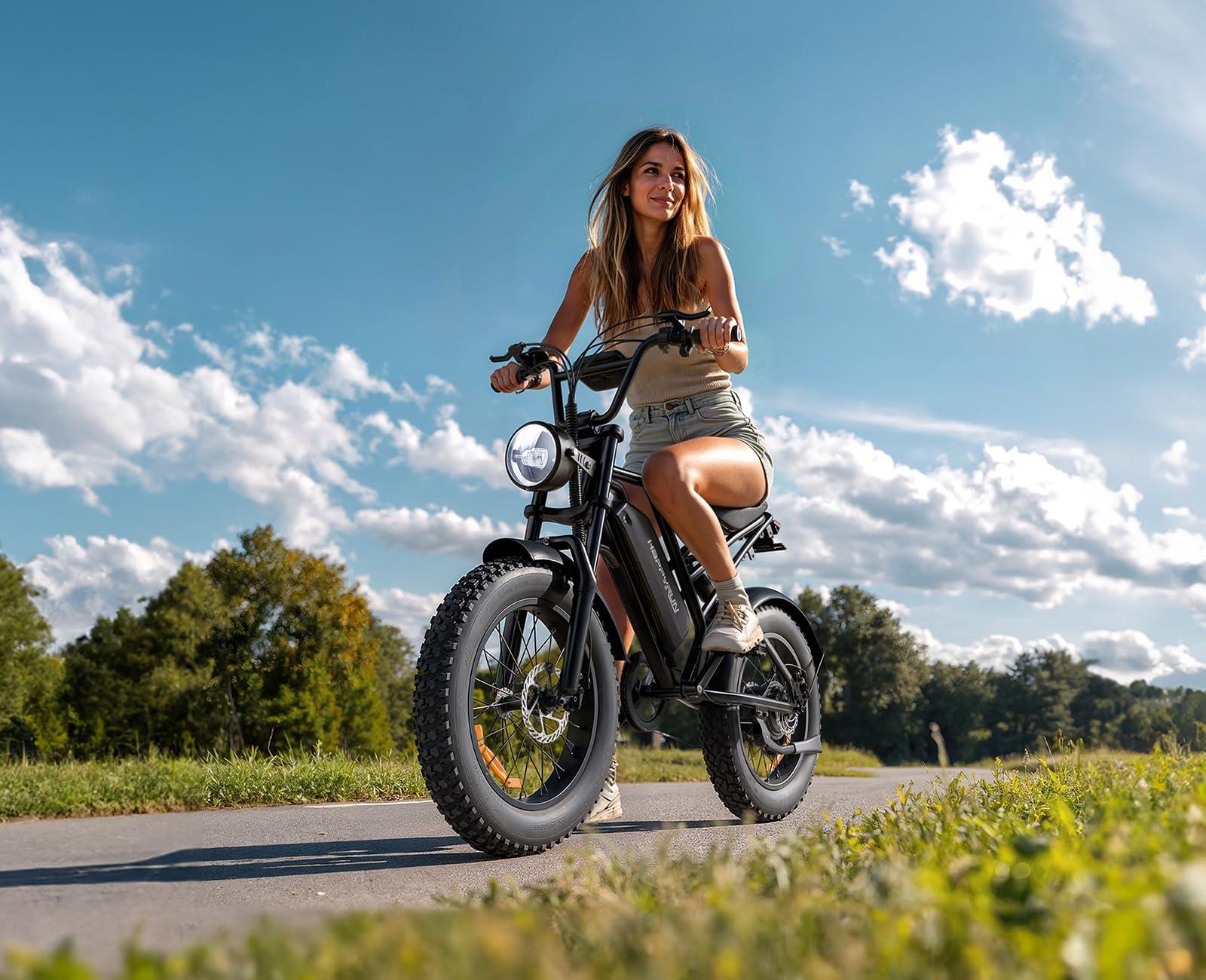 HAPPYRUN Electric Bike for Adults Peak 2000W/1500W Ebike 48V 18Ah Removable Battery E-Bike 60+ Mile 32MPH Top Speed Electric Motorcycle - All Terrain Fat Tire Electric Bike - Image 8
