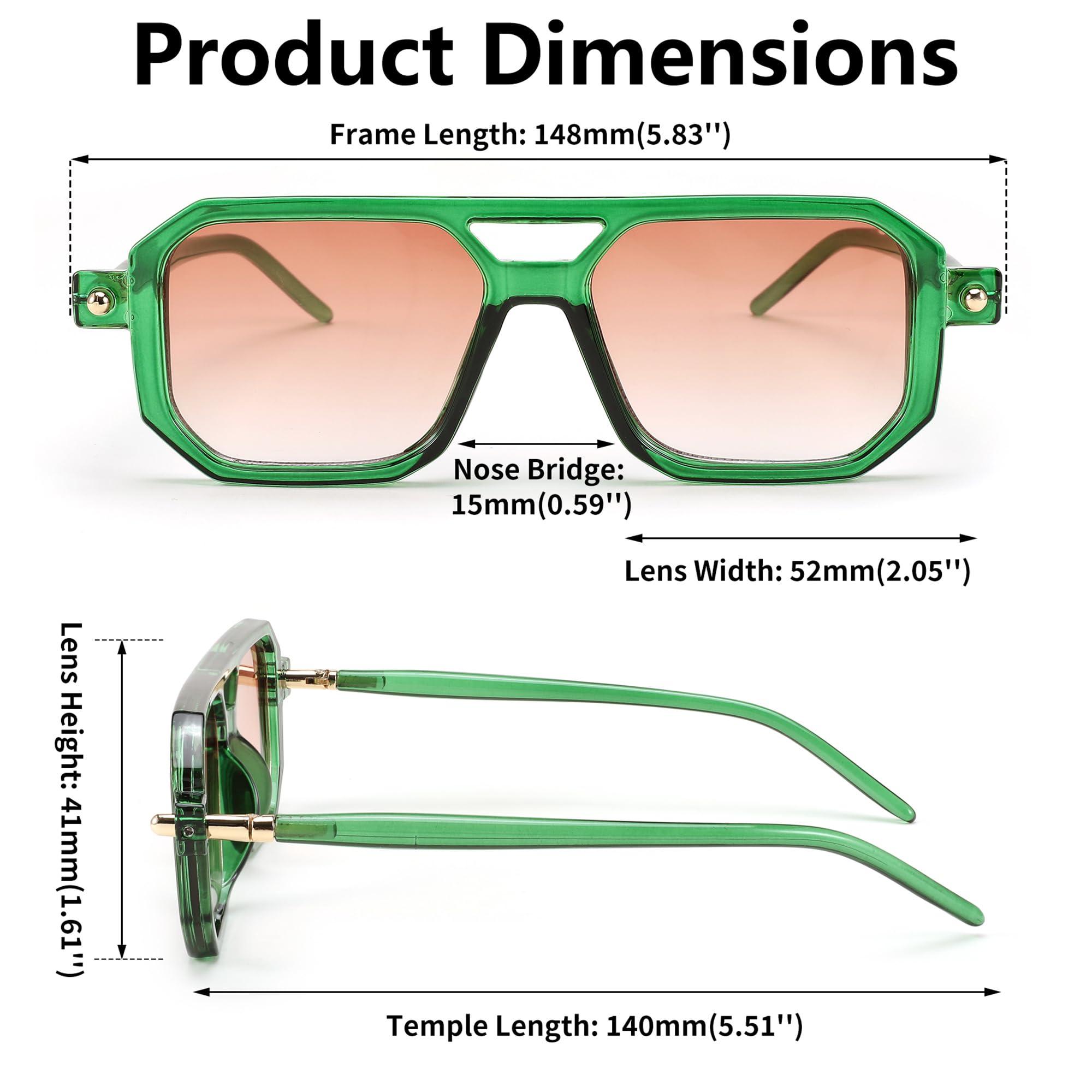 FEISEDY Vintage Square 70s Flat Aviator Sunglasses Women Men Classic Retro Stylish Frame UV400 Sunglasses B2622 - Image 7