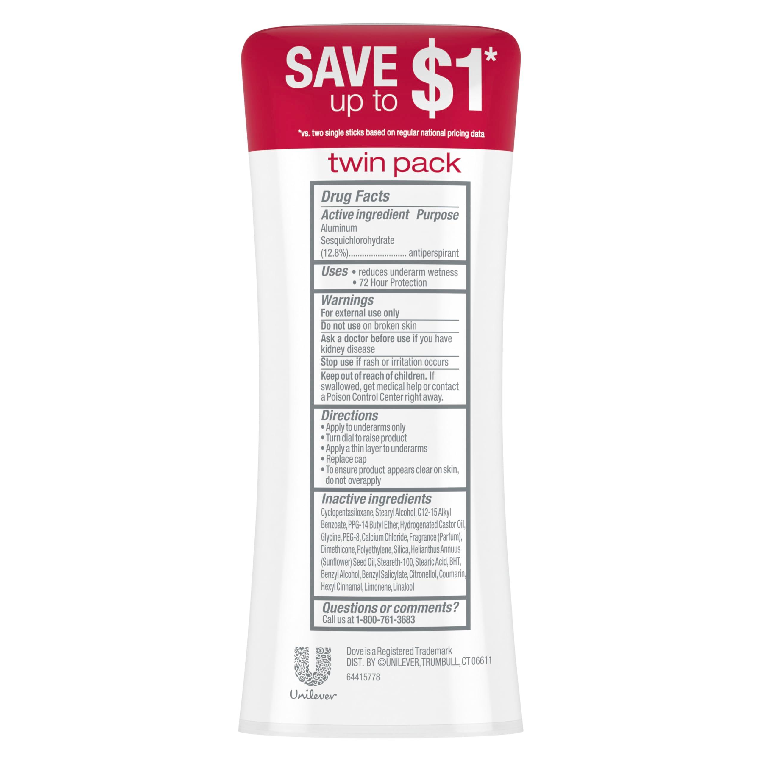Dove Advanced Care Antiperspirant Deodorant Stick for Women Revive for 48 Hour Protection And Soft And Comfortable Underarms 2.6 oz, 2 Count - Image 2