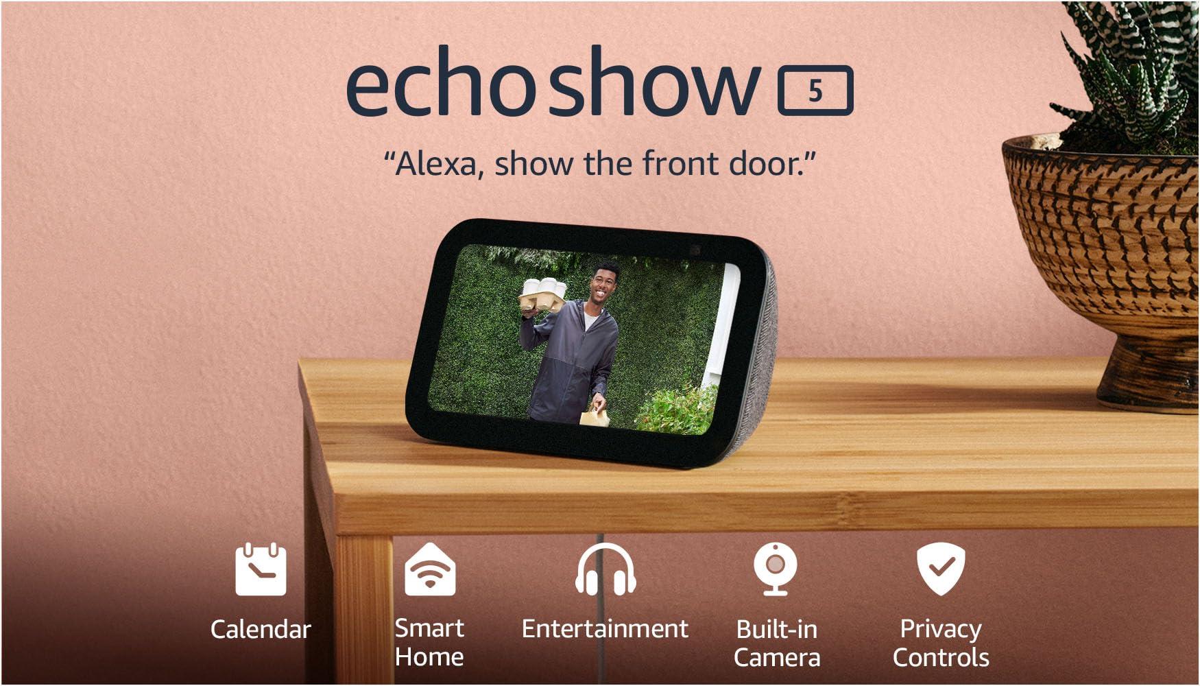 Amazon Echo Show 5 (newest model), Smart display with 2x the bass and clearer sound, Charcoal - Image 8
