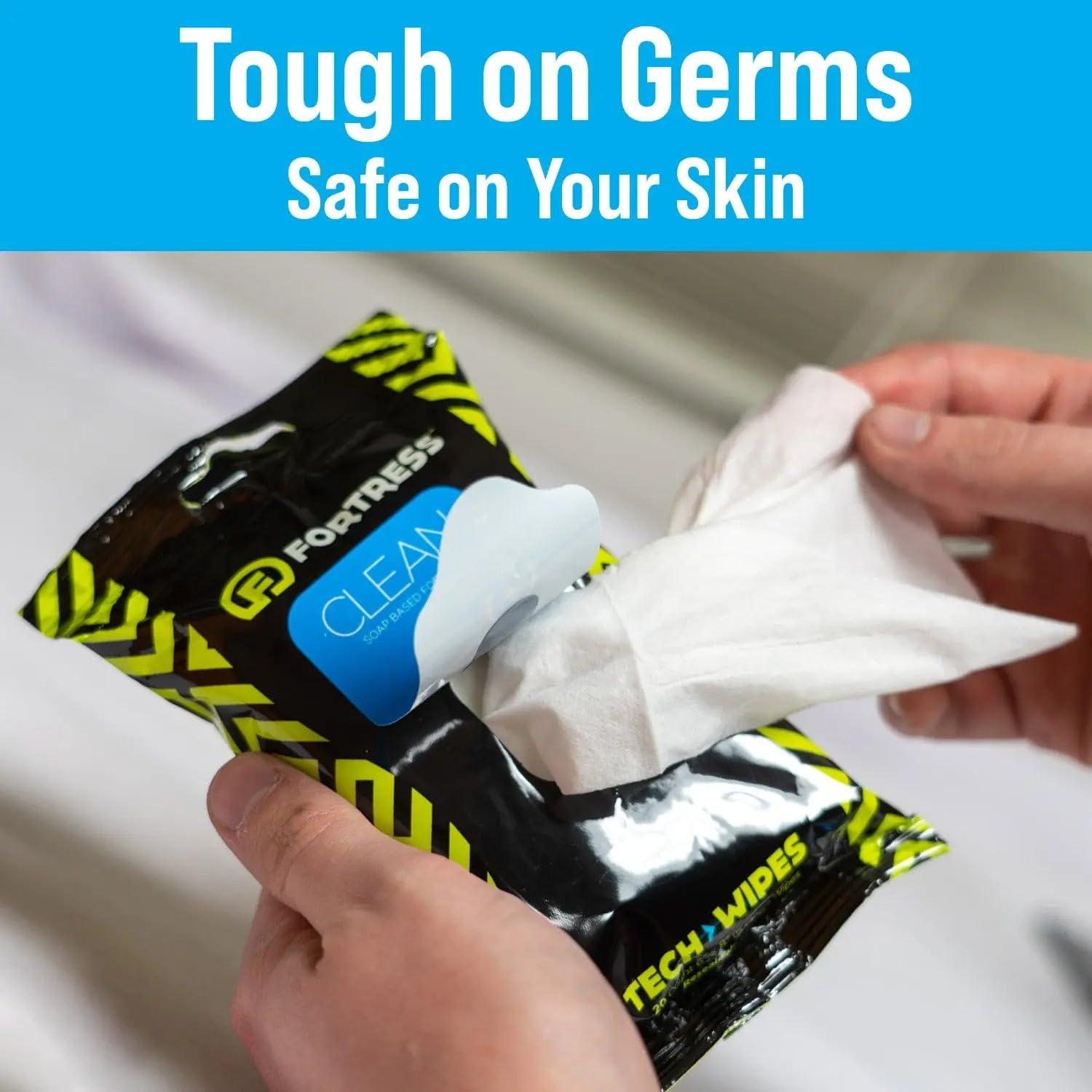 Fortress Electronic Wipes (25 ct, Pack of 3) To-Go Tech Wipes for Screens, Phones, Keyboards, TV Monitors, Computer Screens, and More [Travel Size] Skin-Safe - Image 4