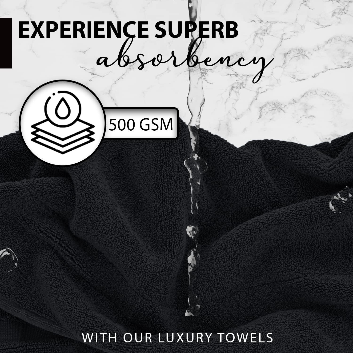 KAHAF COLLECTION 100% Cotton Bath Towels, 24x48 Pack of 6 Towels, Quick Dry, Highly Absorbent, Soft Feel Towel, Gym, Spa, Bathroom, Shower, Pool, Luxury Soft Towels (Grey, 24x48-6 Pack) - Image 3