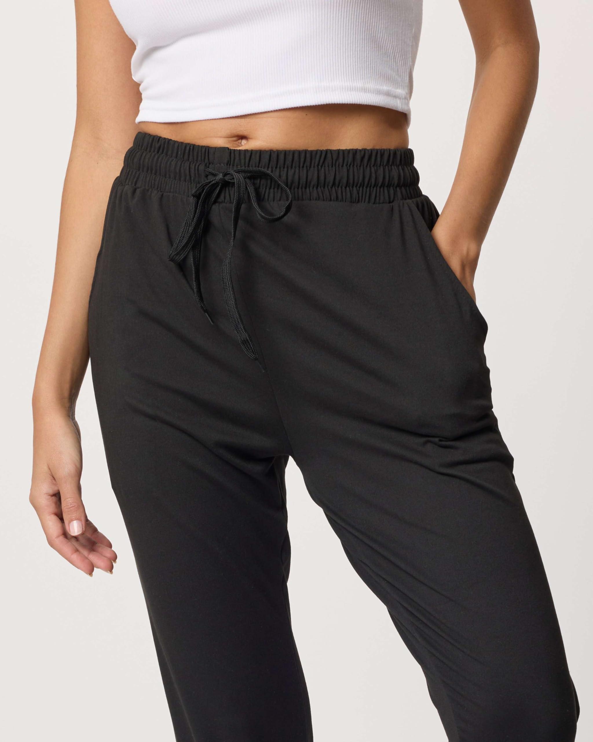 Real Essentials 3 Pack: Women's Ultra-Soft Lounge Joggers Sweatpants Athletic Yoga Pants with Pockets (Available in Plus) - Image 4