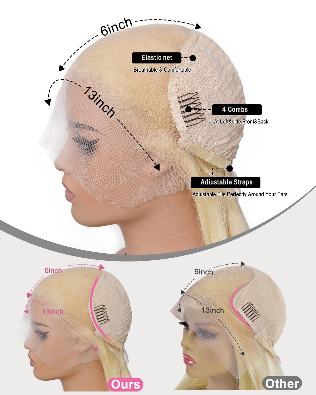 faazo 30 Inch 613 13x6 Lace Front Wig Human Hair 200 Density Blonde Wig Human Hair 613 Hd Lace Frontal Wig 13x6 Body Wave Lace Front Wigs Human Hair Pre Plucked 613 Wig - Image 3