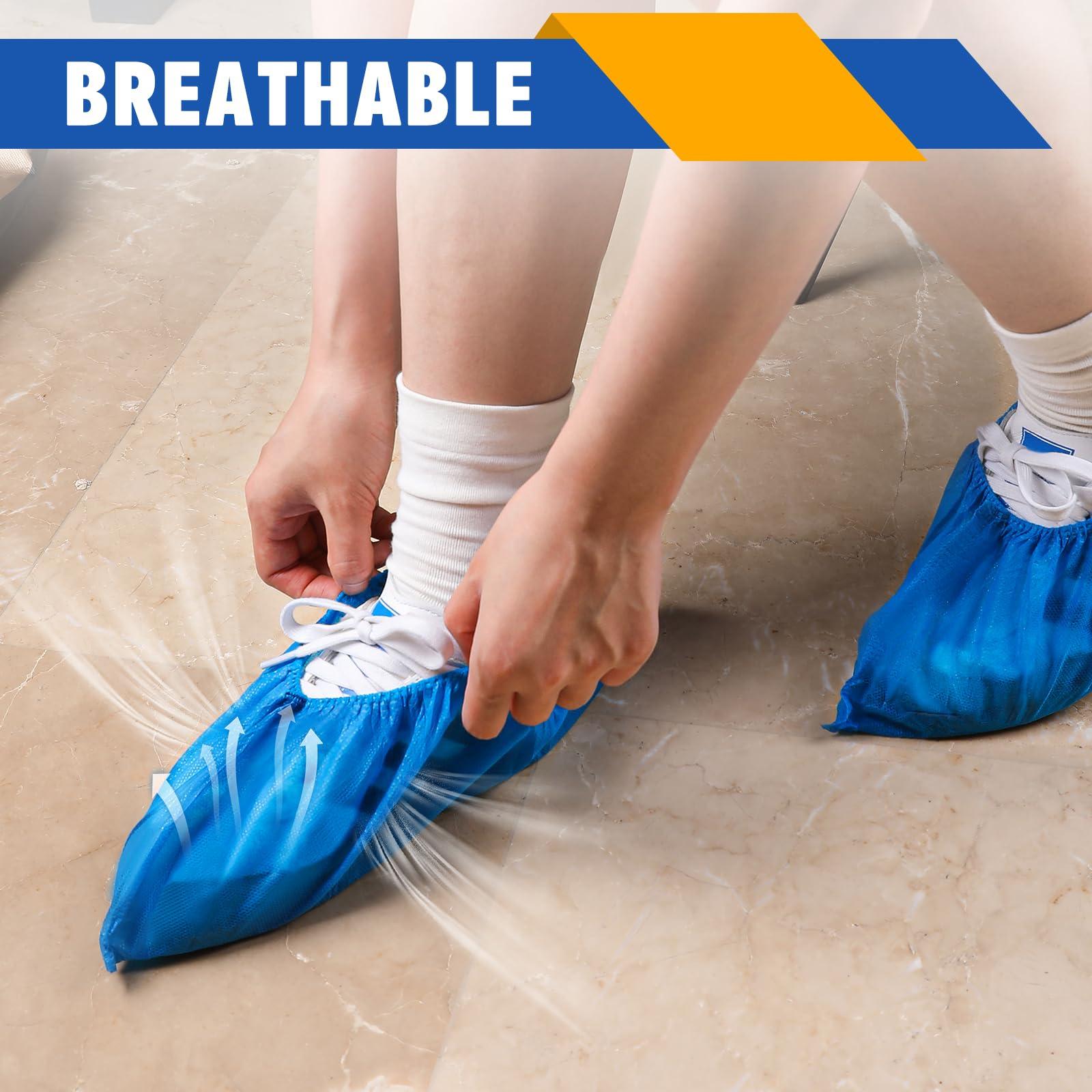300 Pack(150 Pairs) Shoe Covers Disposable, Non-woven Fabric Shoes Covers for Indoor, Blue Durable & Reusable Disposable Boot & Shoe Covers, Larger Size Fits Various Shoes - Image 5