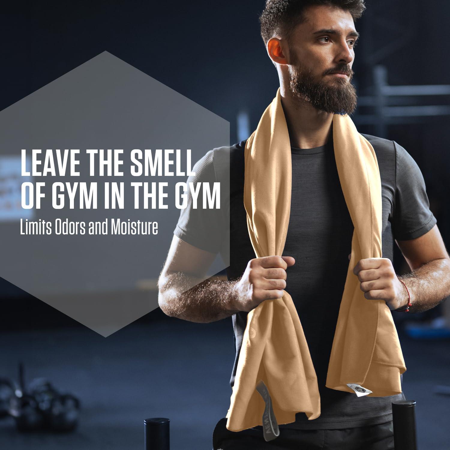VENTURE 4TH Quick Dry Towel. Microfiber Travel Towel Ideal for Camping, Hiking, Backpacking, Gym. Lightweight & Fast Drying Travel Towels for Body. Compact & Easy to Pack - Beige Large - Image 5