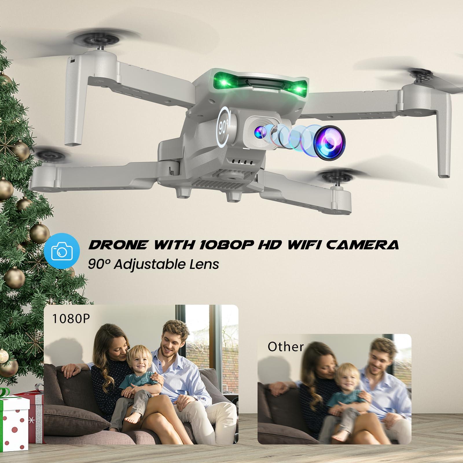 SIMREX Drone With Camera 1080P for Kids And Adults, RC Quadcopter with Altitude Hold, Mini Drone With One Key Start, Waypoint Fly, Headless Mode, 3D Flip, 3 Speeds, Remote Control Drone for Beginners - Image 2