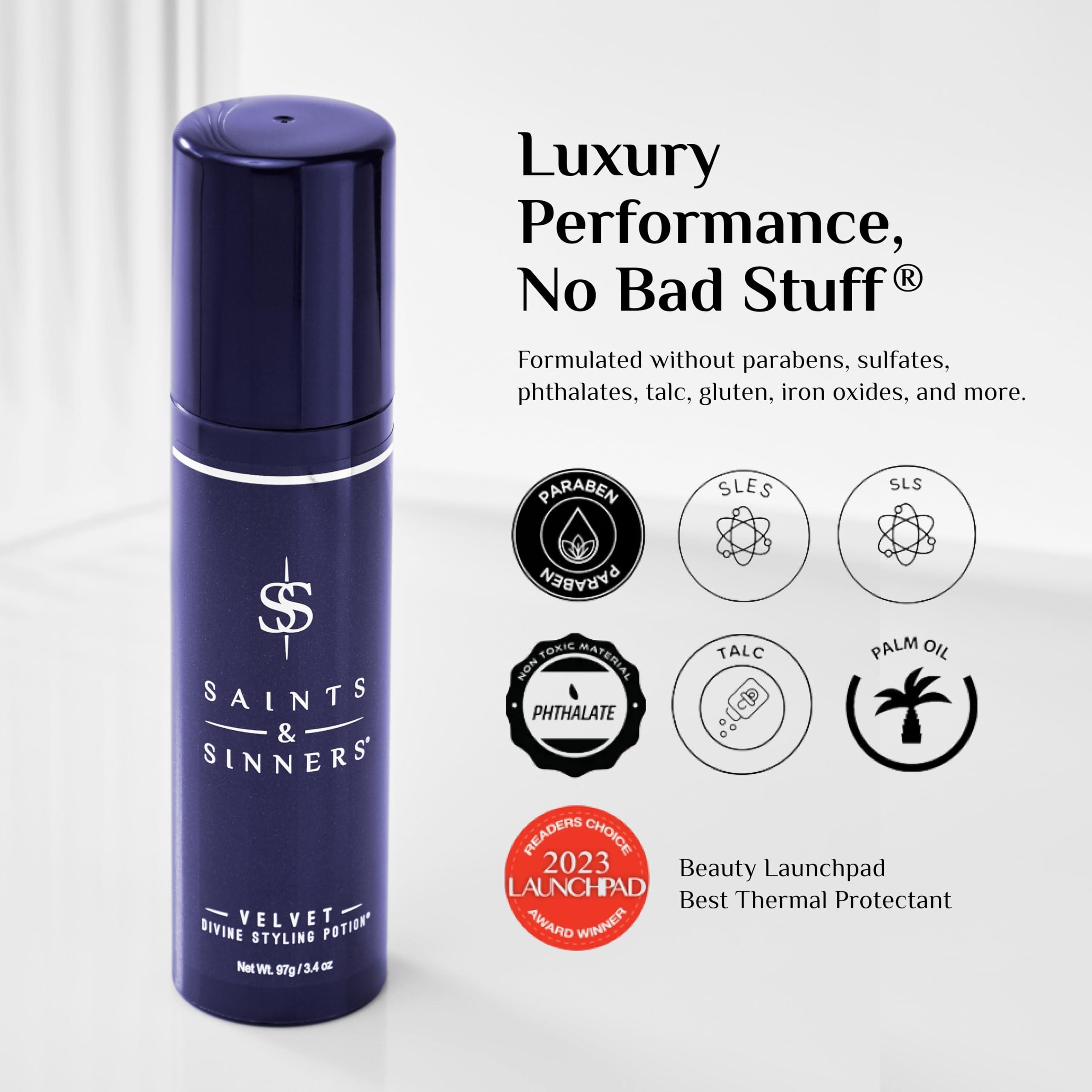 Saints & Sinners Award Winning Velvet Divine Hair Styling Potion, Thermal Protectant, Shine & Defrizzes Hair, Moisturizing Anti-Frizz Hair Cream, Helps Dry Hair, 3.4 oz - Image 7