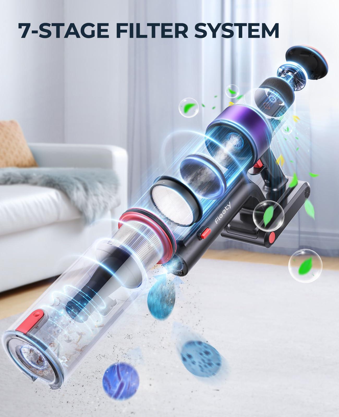 Cordless Vacuum Cleaner, 450W/40KPA 55 Mins Stick Vacuum Cleaner with LED Touch Display, Lightweight Handheld Vacuum Cleaners for Home, Carpet, Pet Hair and Hardwood Floors - Image 5