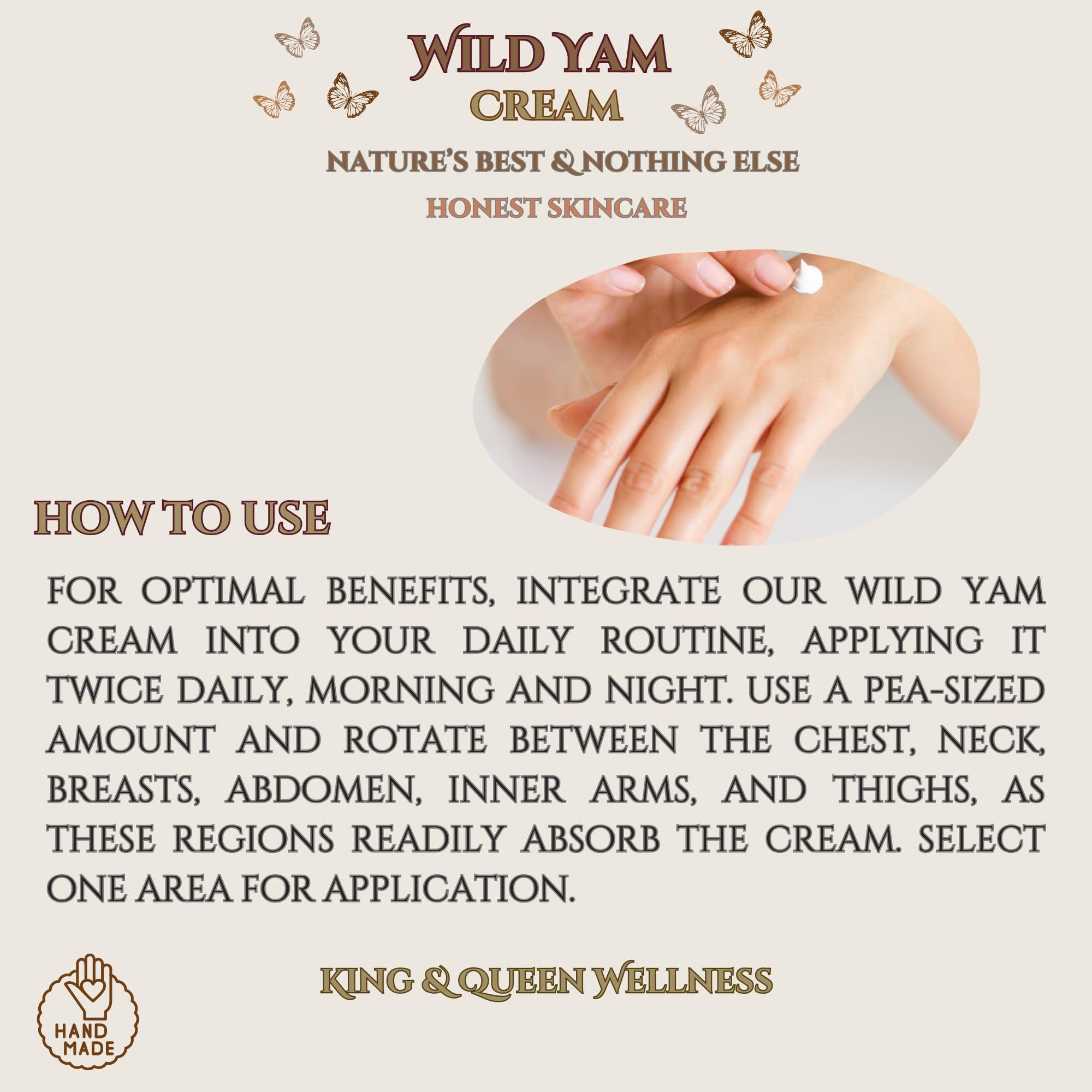 Wild Yam Cream – Women’s Daily Botanical Topical with Red Clover, Chaste Tree, and Schisandra – Clean Plant-Based Skin Moisturizer – 4oz – King & Queen Wellness STANDARD STRENGTH - Image 4
