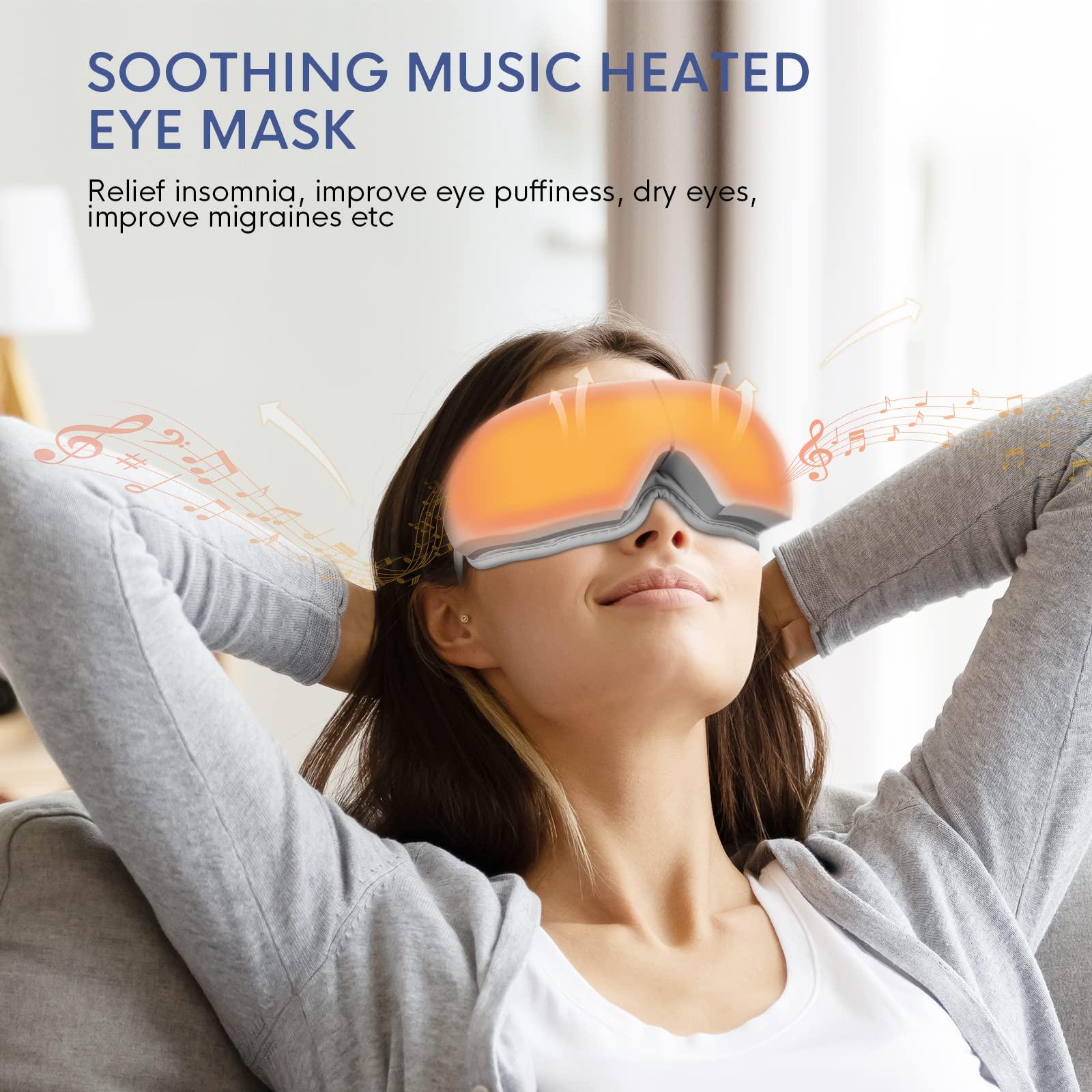 NOWWISH Eye Massager with Heat - Smart Mask for Relax Eye, Fathers Day, Birthday Gifts for Women and Men Mom Dad Wife - White - Image 2