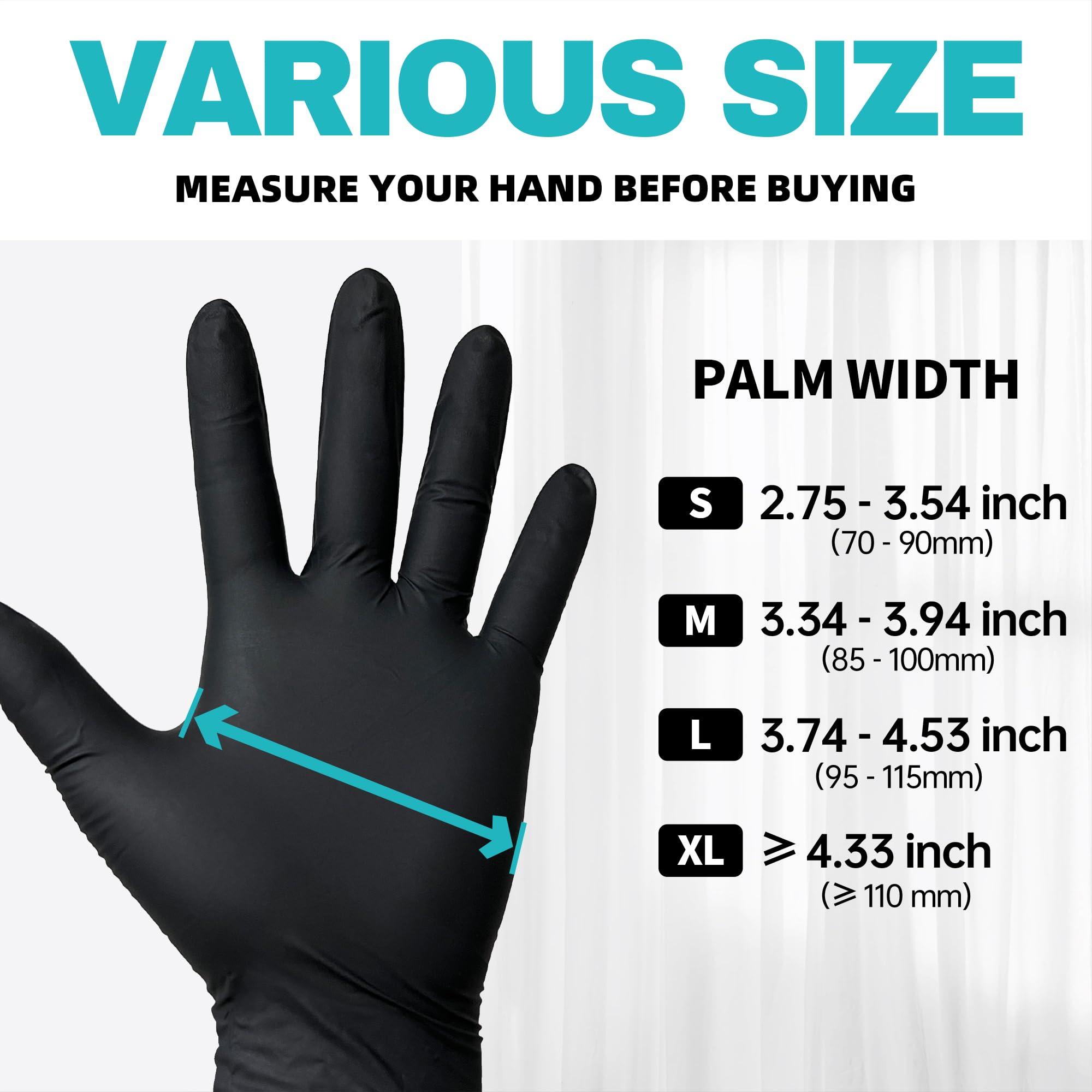 Beastek Nitrile Exam Gloves, 4.0 Mil, 100 Pcs Black Disposable Gloves Powder-Free Latex-Free for Medical, Cooking, Food-Safe - Image 7