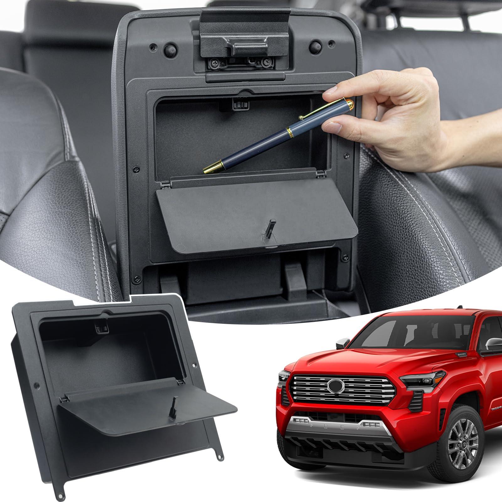 JKCOVER Center Console Hidden Box Organizer Compatible with 2024 2025 Toyota Tacoma Accessories Armrest Secret Compartment Press to Open and Close（Patented Design）