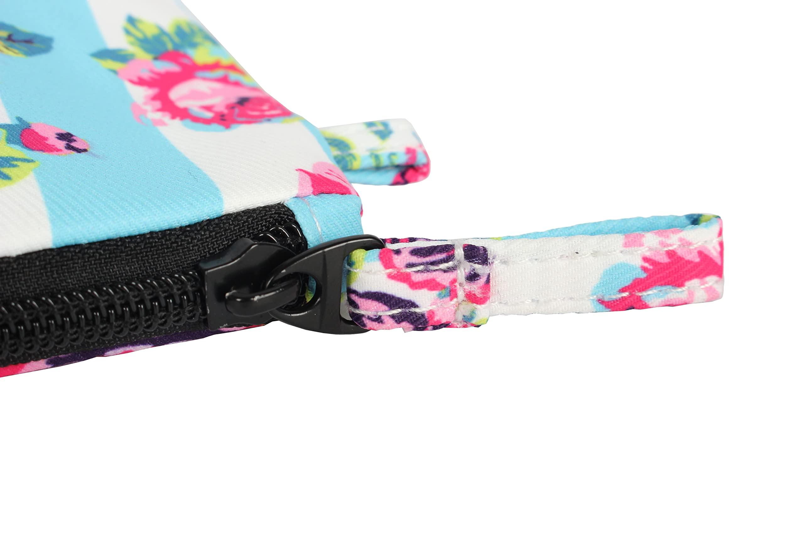 Betsey Johnson 8.5 Inch Zipper Cosmetic Pouch Small Toiletry Bag Lightweight Durable Polyester Organizer with Inner Zipped Pocket Good For Makeup Accessories and Travel Needs (Hummingbird Floral) - Image 9