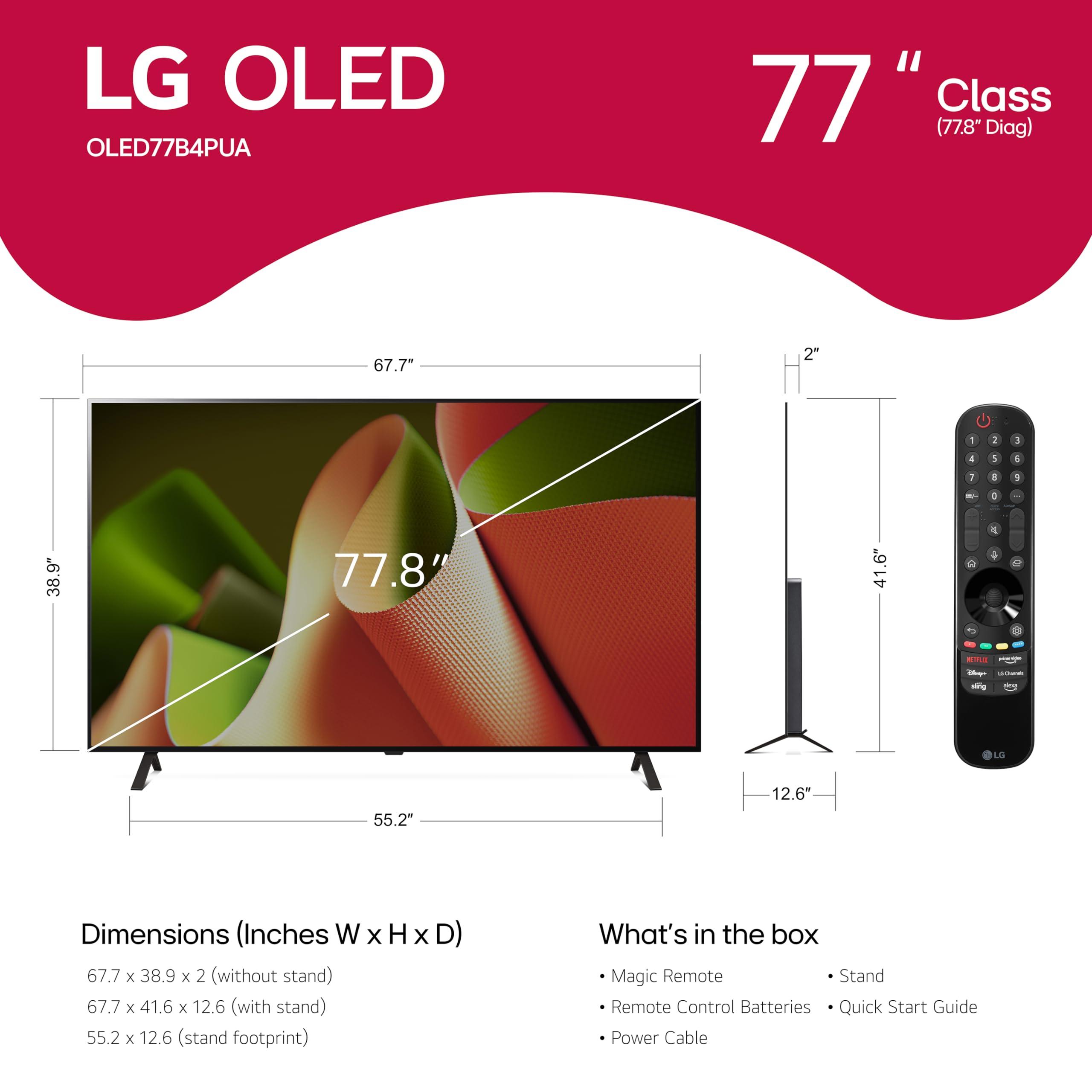 LG 77-Inch OLED B4 Smart TV OLED77B4PUA, with Alexa Built-in, 4K, Class, Series, Processor, Flat Screen, with Magic Remote, AI-Powered, 2024 - Image 2