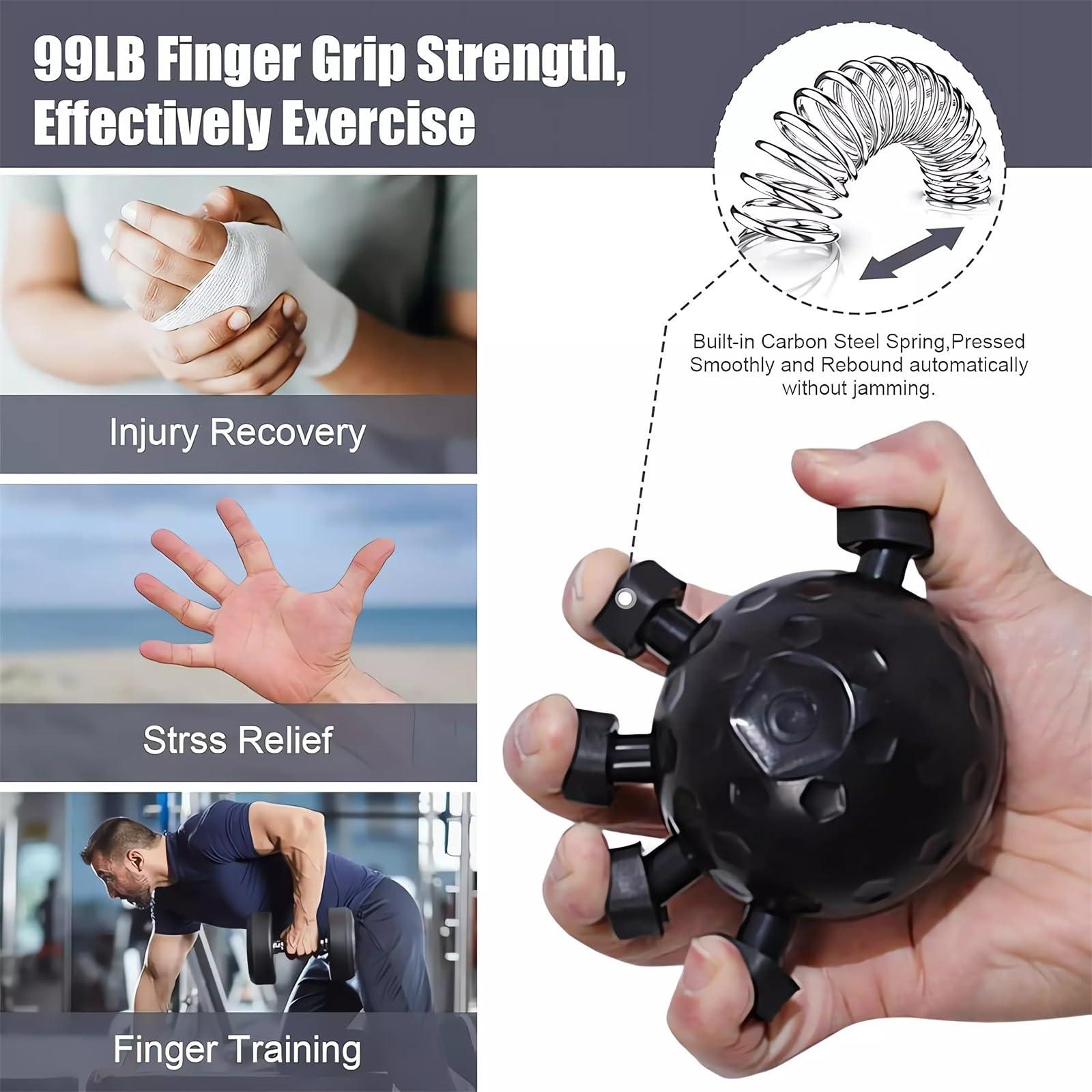 Glitzgrip Arm Builder 2025 New Hand Forearm Ball Strengthener and Finger Grip Exerciser Balls Wrist Strengthening Guitar Finger Gripper Strength Trainer Hand Squeezer Stretcher Extender Workout - Image 3