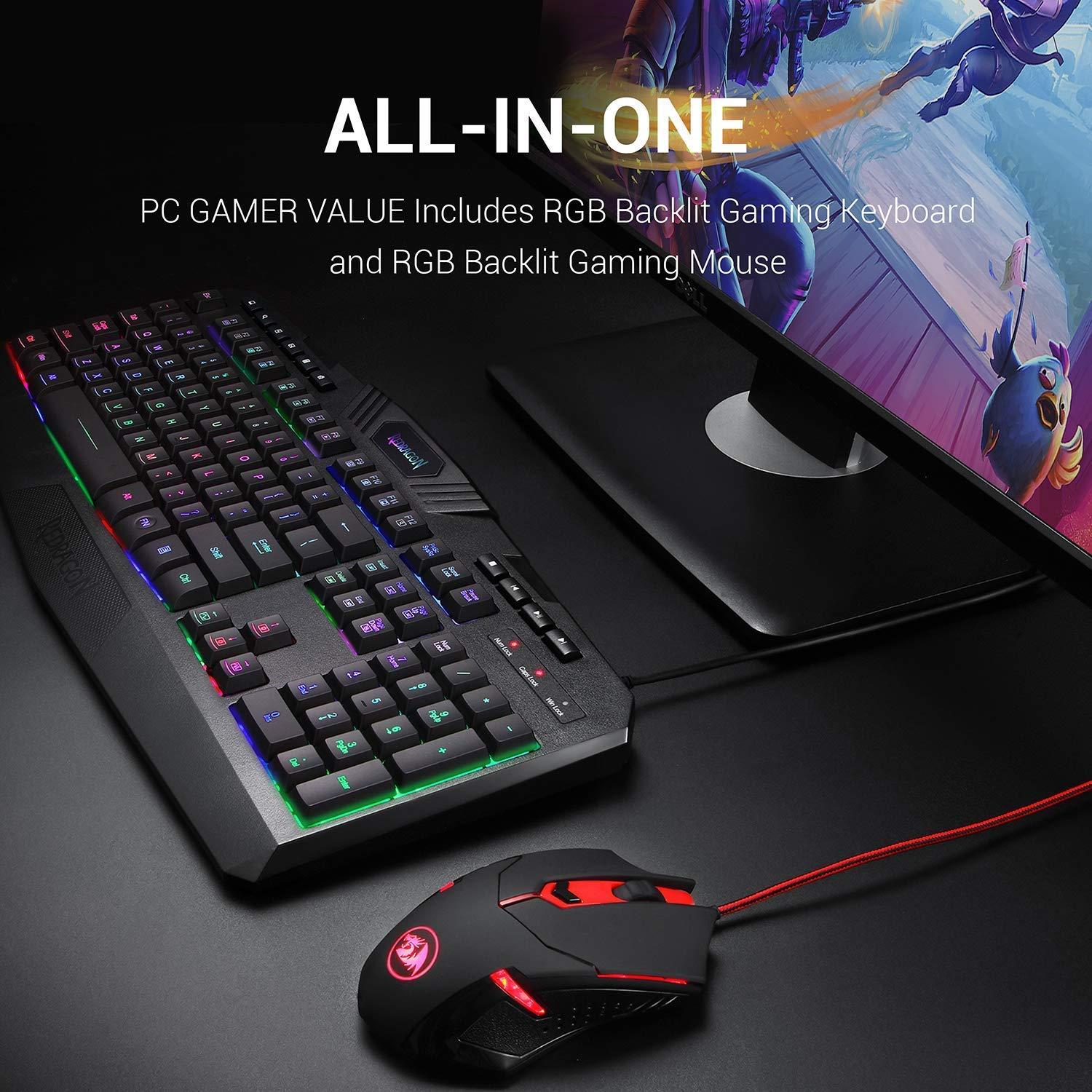 Redragon S101 Gaming Keyboard, M601 Mouse, RGB Backlit Gaming Keyboard, Programmable Backlit Mouse, Value Combo Set [New Version] - Image 2