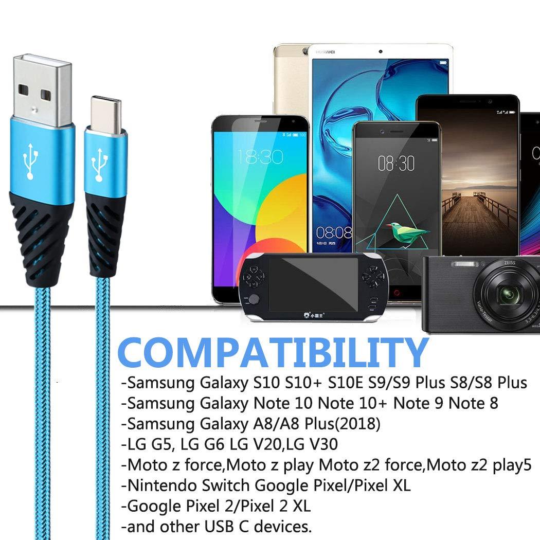 Bynccea Type C Charger Cable 10FT 4-Pack Fast Charging Cord USB A to USB C Cell Phone Charger Nylon Braided Compatible with Samsung Galaxy S10 S9 S8 Note 10 9 Pixel LG V30 - Image 5