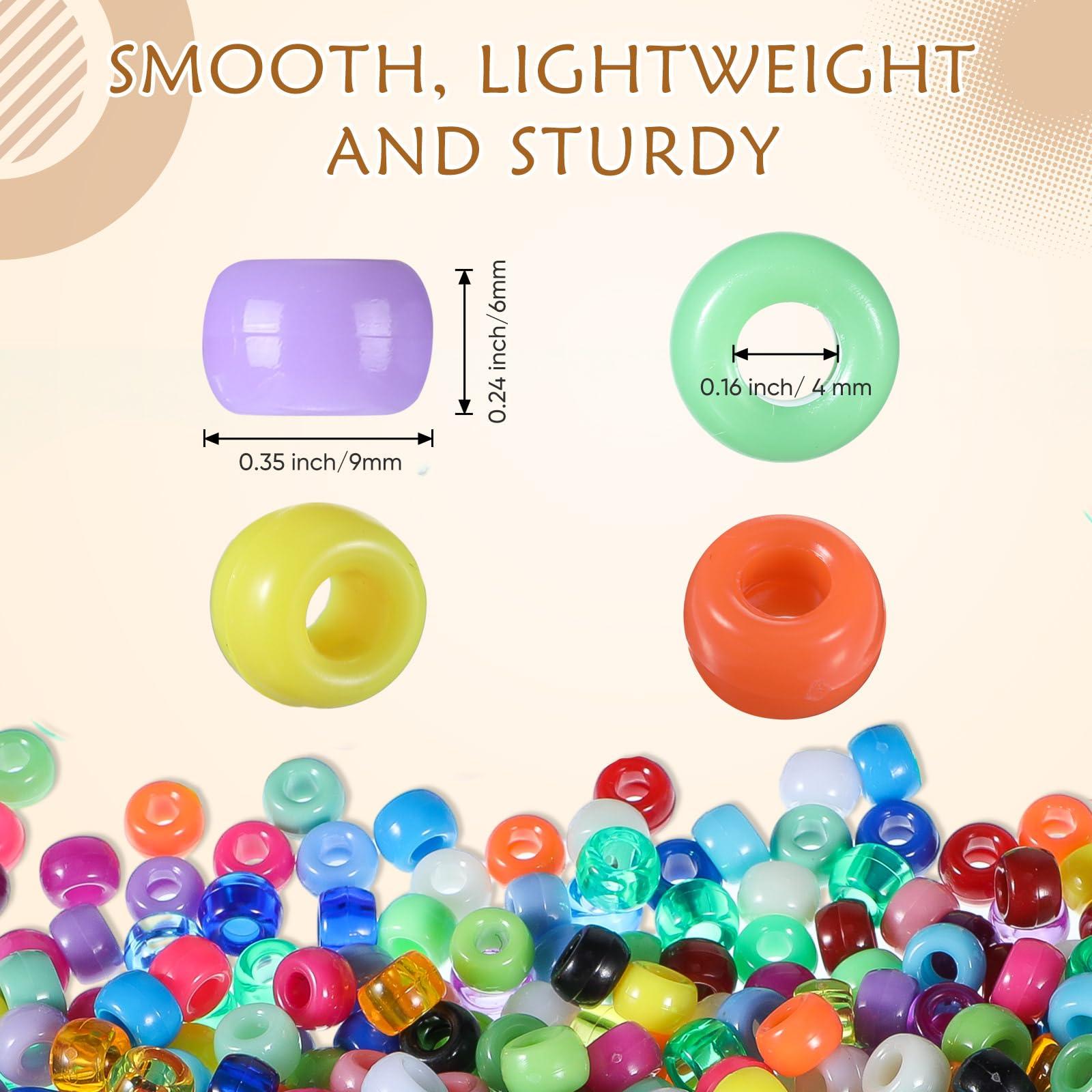 Huquary 21000 Pcs Pony Beads Bulk 6 x 9 mm Plastic Kandi Beads for Bracelet for Multicolor Craft Making Rainbow Necklace Jewelry Key Chain DIY Braids(40 Colors) - Image 3