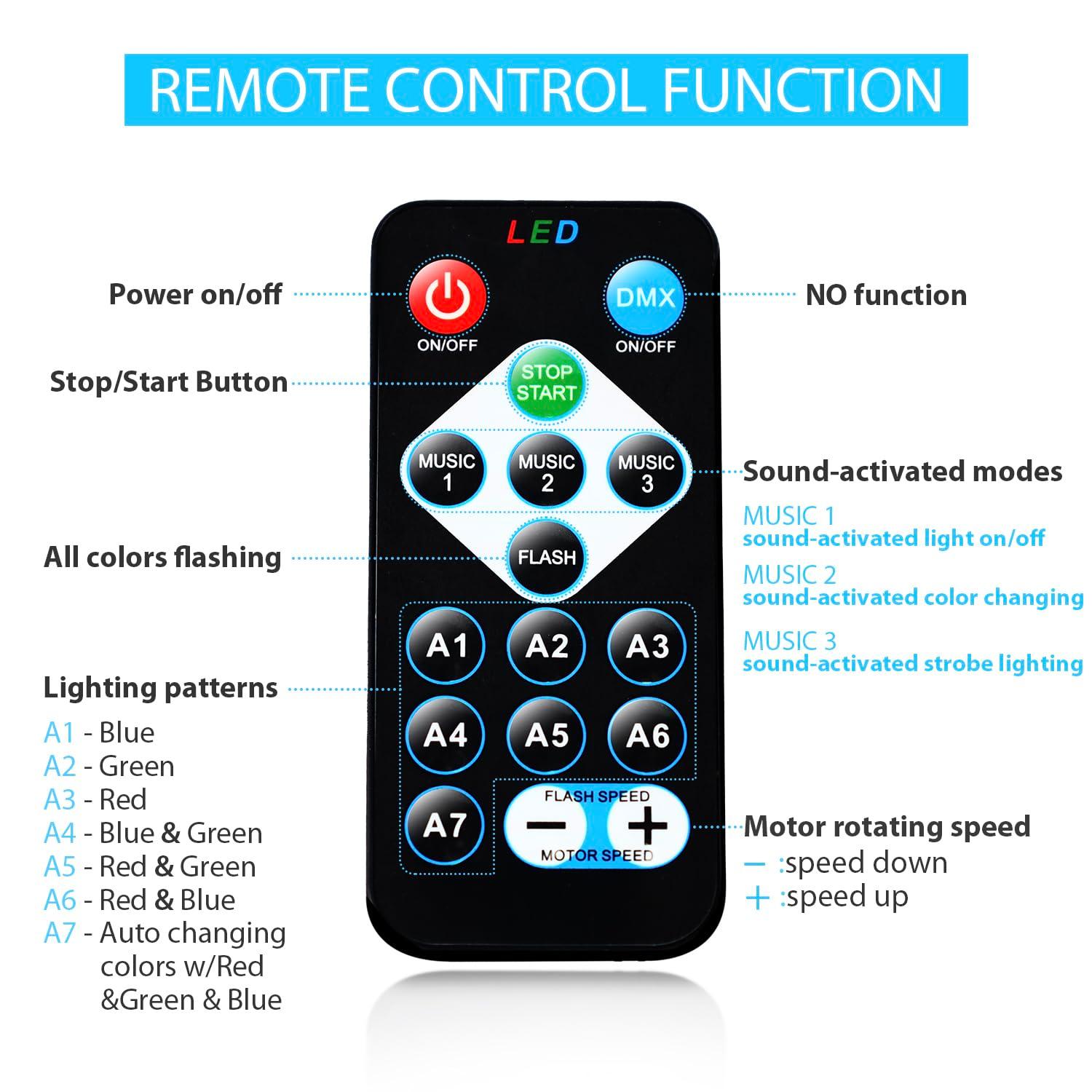 [3-Pack] Disco Ball DJ Party Lights Sound Activated with Remote Control Strobe Lamp 7 Modes Stage Light for Home Room Dance Parties Karaoke Halloween Christmas Birthday Decorations - Image 6