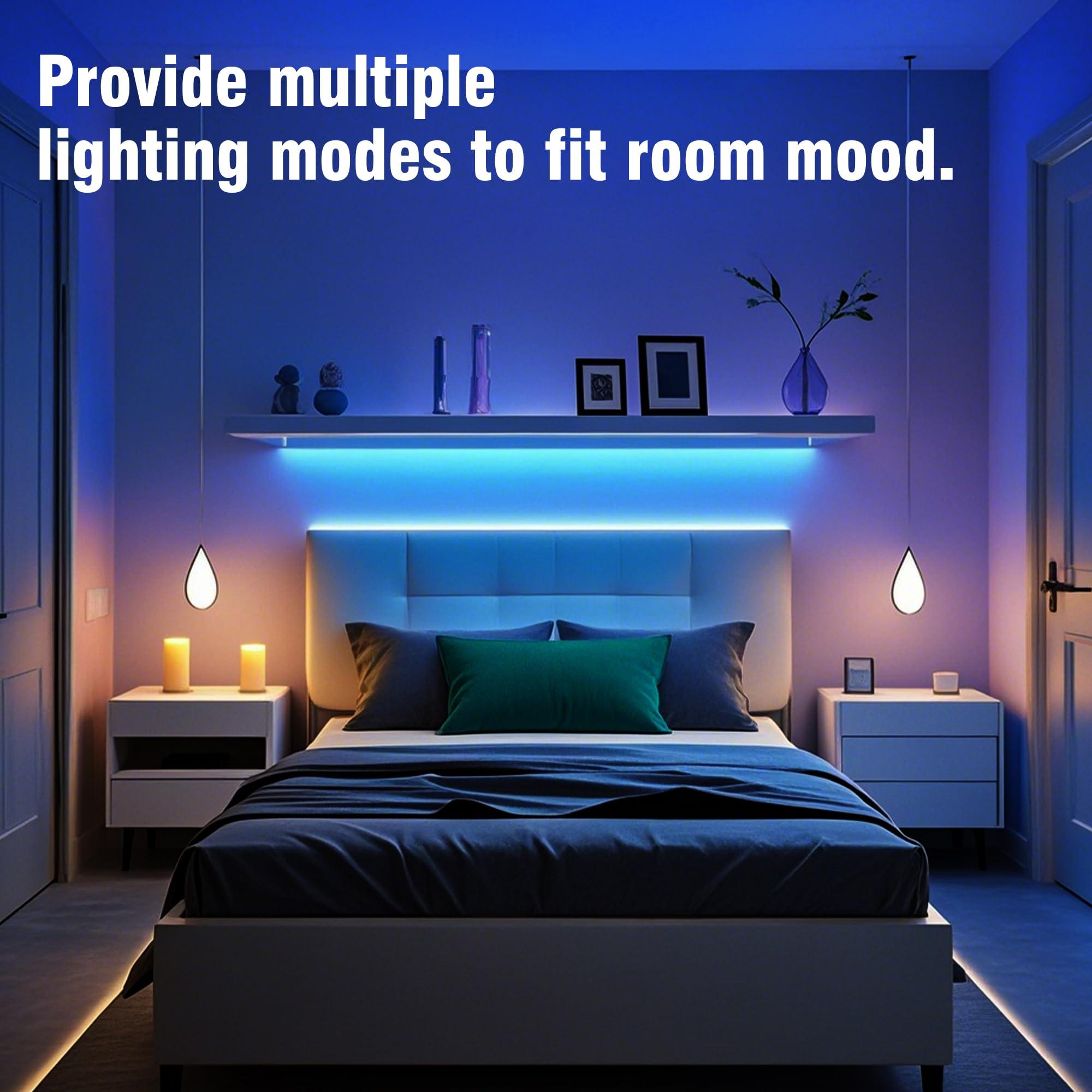 VOLIVO 100ft RGB Led Strip Lights, Color Changing Led Light Strips Kit with 24 Keys IR Remote Control, Music Sync Lighting for Bedroom, Room, Home - Image 4