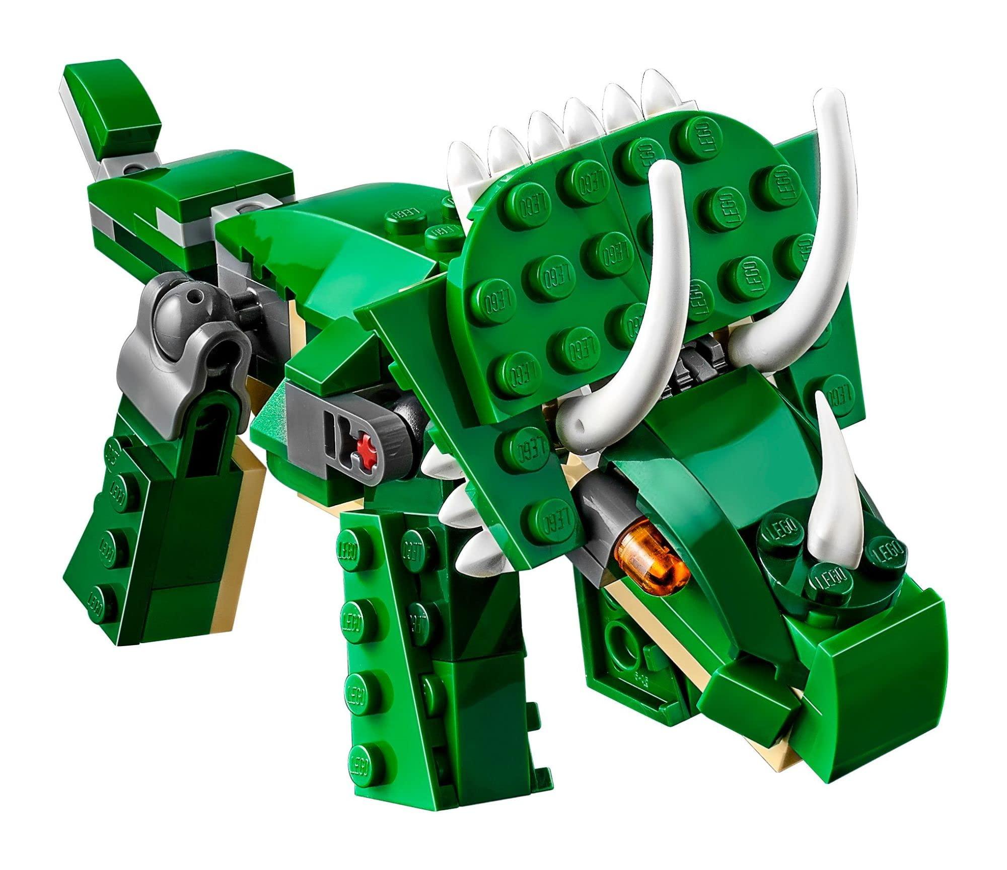 LEGO Creator 3 in 1 Mighty Dinosaur Toy, Transforms from T. rex to Triceratops to Pterodactyl Dinosaur Figures, Great Gift for 7-12 Year Old Boys & Girls, 31058 - Image 3