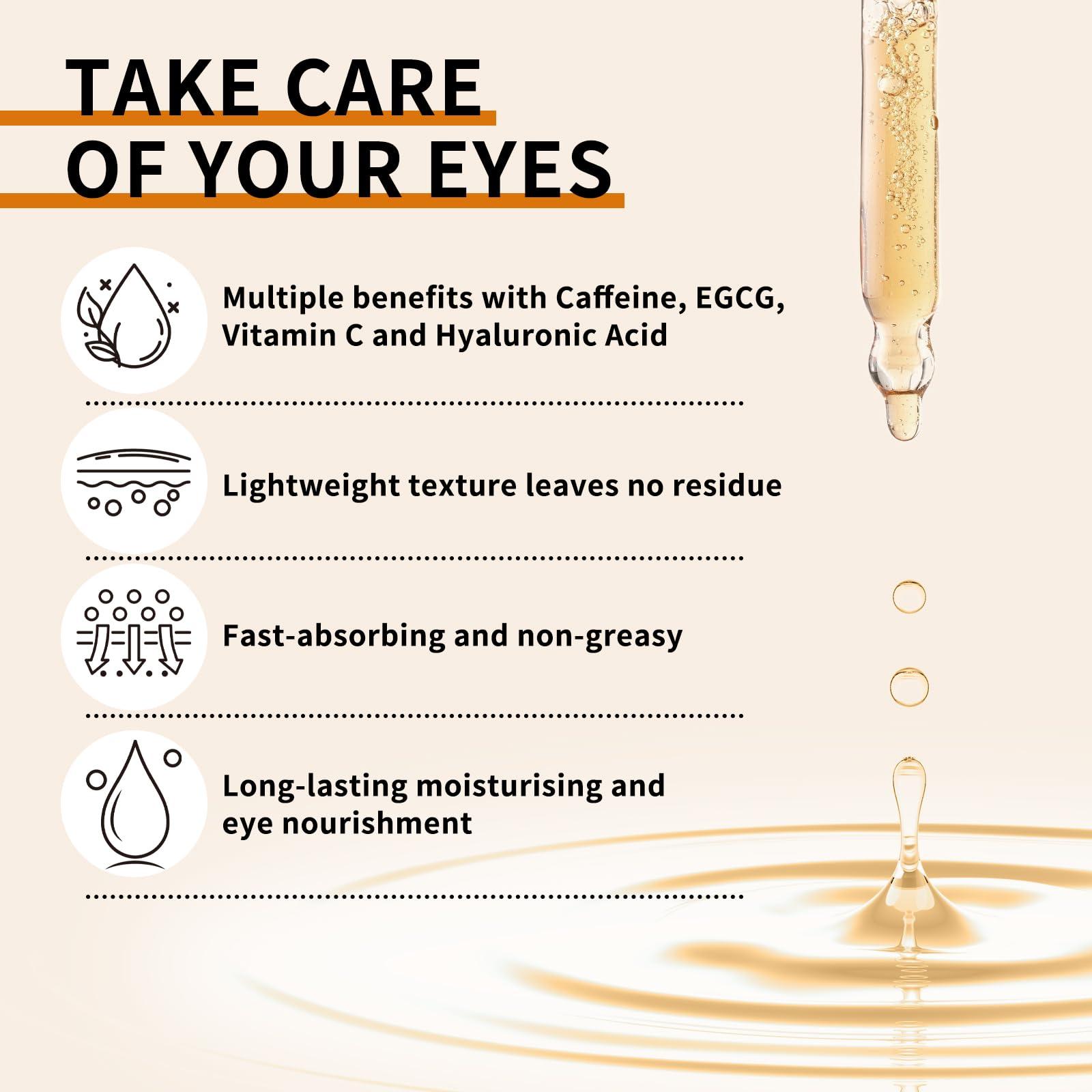 Caffeine Eye Serum with EGCG, 5% Caffeine Solution for Eyes Reduces Pigmentation and Puffiness, Under Eye Serum for Dark Circles, Wrinkles and Fine Lines for All Skin Types, 1 OZ - Image 5