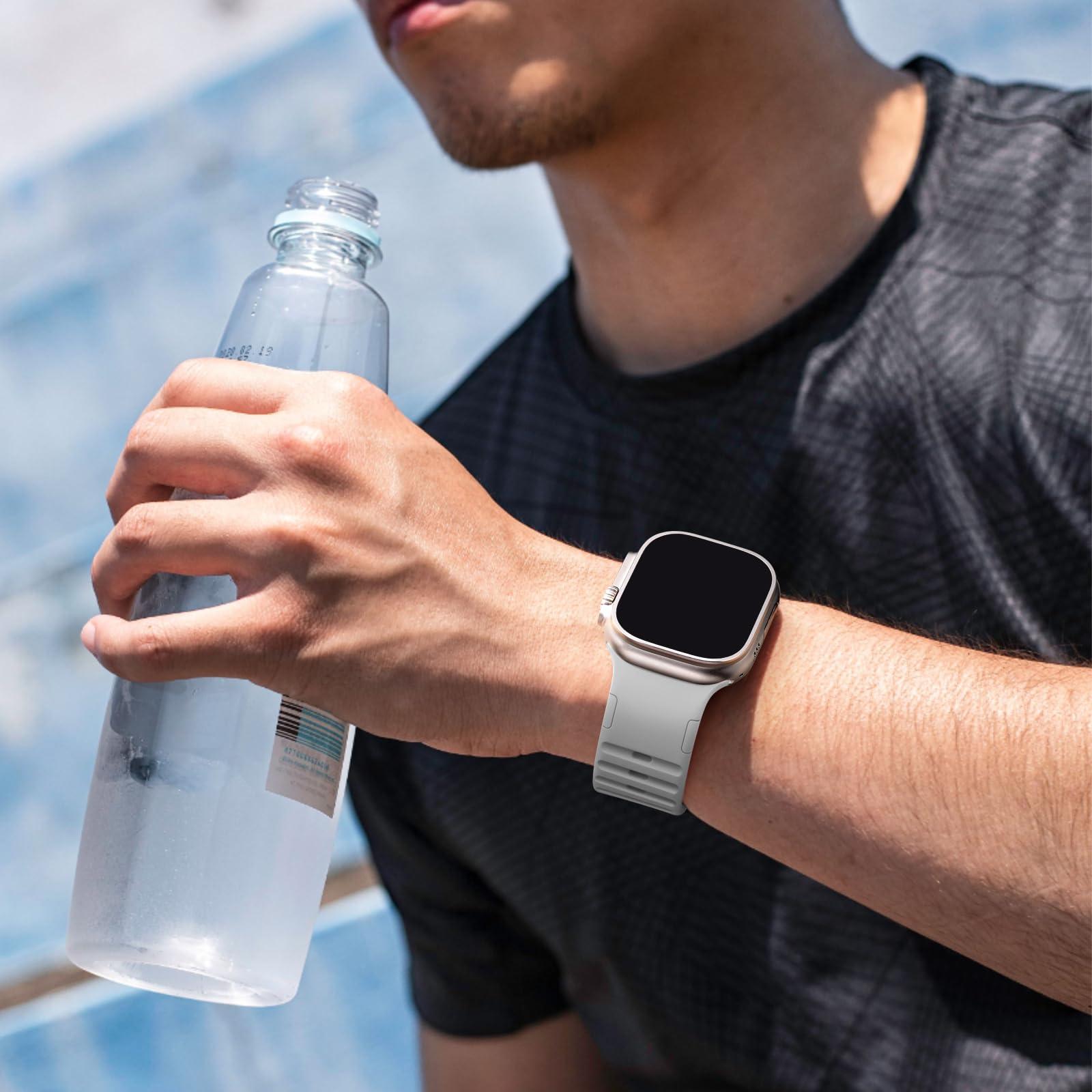 Bandletic R-Steel and 3 Pack R-Lite Fit Silicone Band, Speciall Designed for Apple Watch Ultra Bands for Men - Image 7