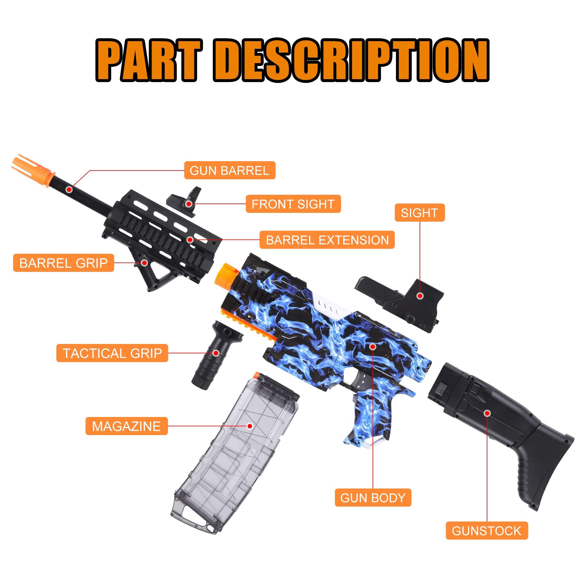 COOLFOX Electric Automatic Toy Gun for Toy Guns Sniper Soft Bullets [Shoot Faster] Burst Soft Bullets Toy Gun for Boys,Toy Foam Blasters & Guns with 100 Toy Sniper Darts for Kids(Blue) - Image 4