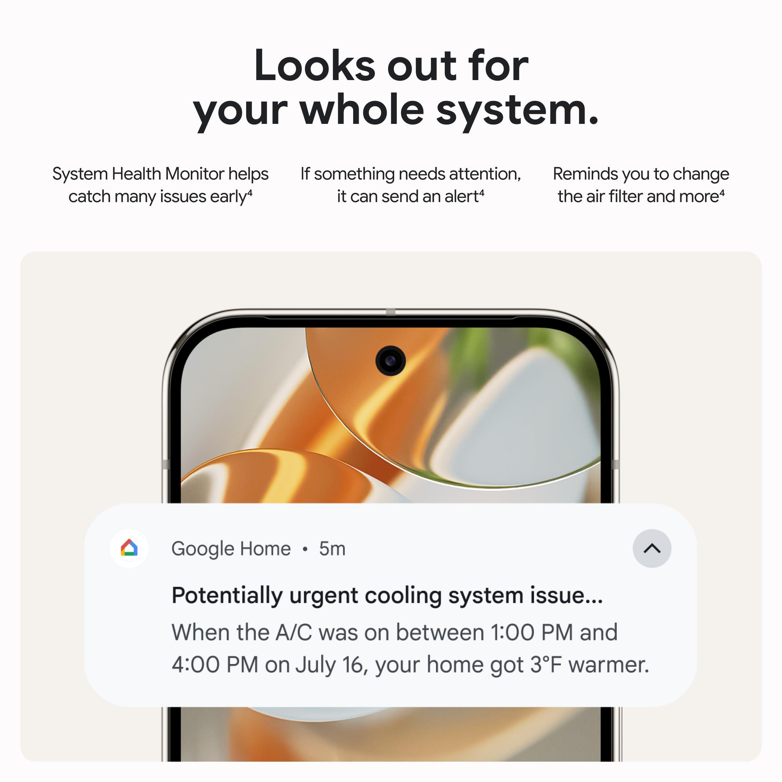 Google Nest Learning Thermostat (4th Gen, 2024) with Nest Temperature Sensor - Energy Saving Smart Thermostat with Adaptive Eco - Works with Alexa and Google Home App - Polished Obsidian - Image 6