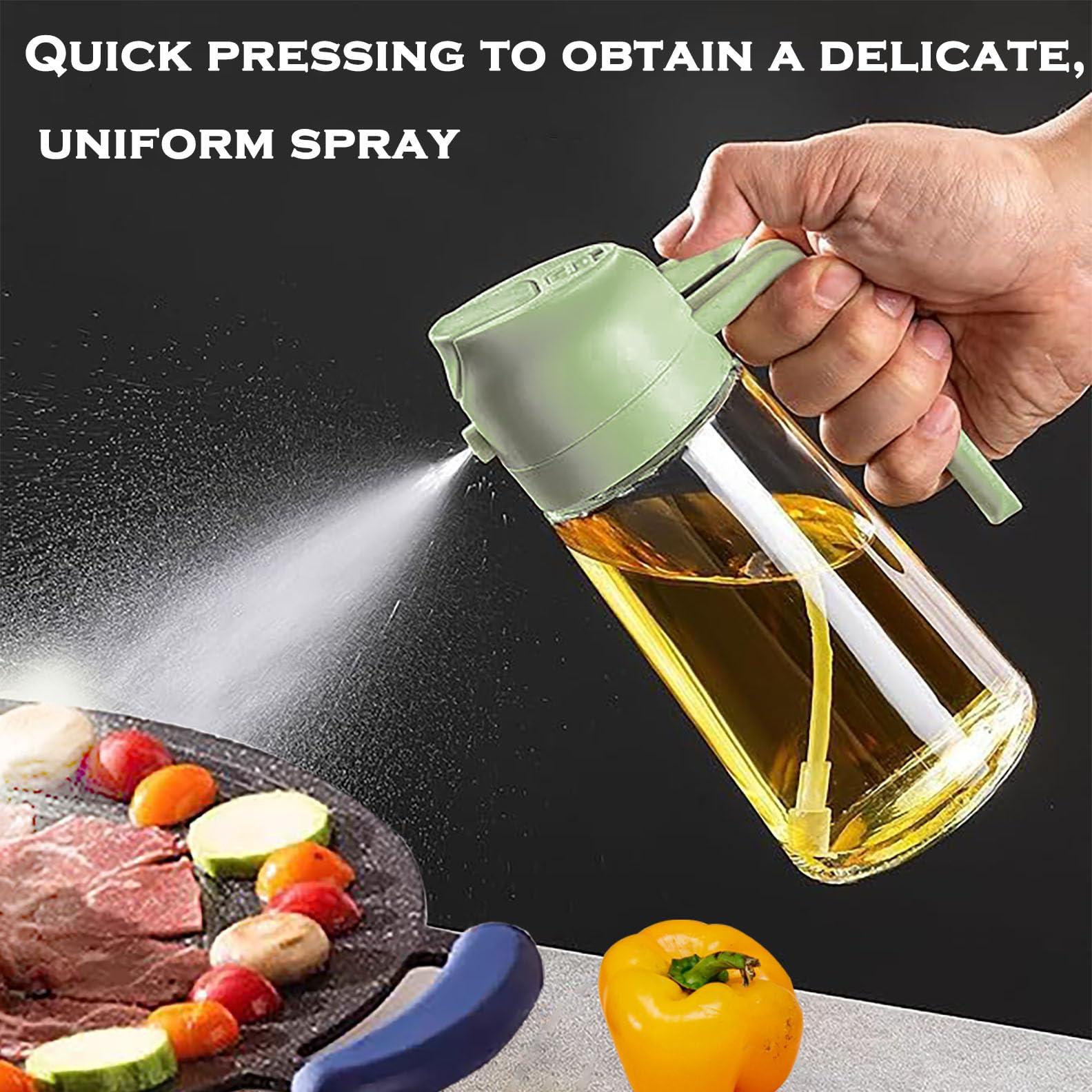 cakeyeye Oil Sprayer for Cooking, 2 in 1 Olive Oil Dispenser Bottle for Kitchen, 16oz/470ml Premium Glass Oil Spray Bottle, kitchen gadgets for Air Fryer, Baking, Frying, BBQ - Image 2