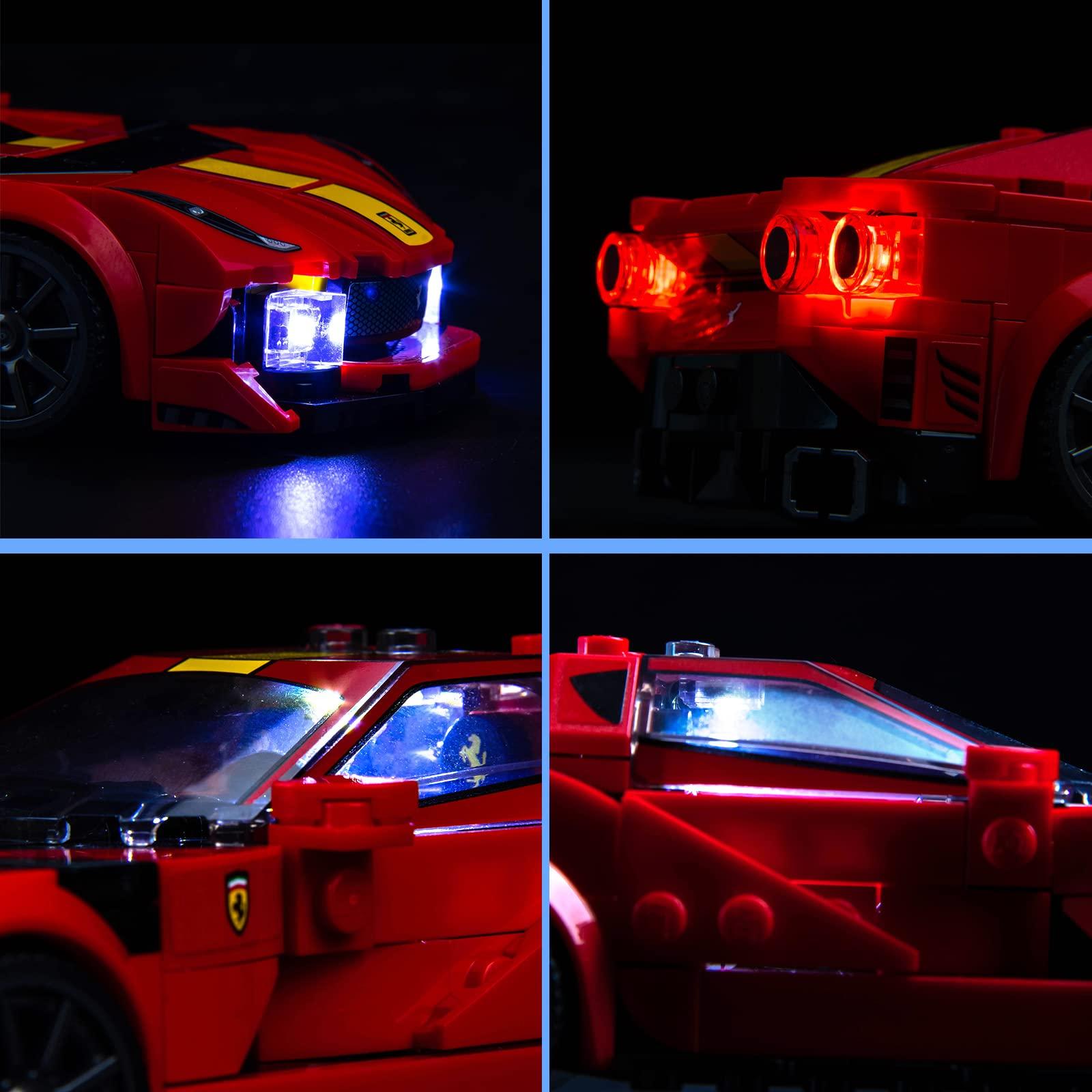 VONADO LED Light Kit Compatible with Lego Speed Champions Ferrari 812 Competizione 76914, DIY Lighting Set Compatible with Lego Ferrari 76914 Race Vehicle (NO Model) - Image 4